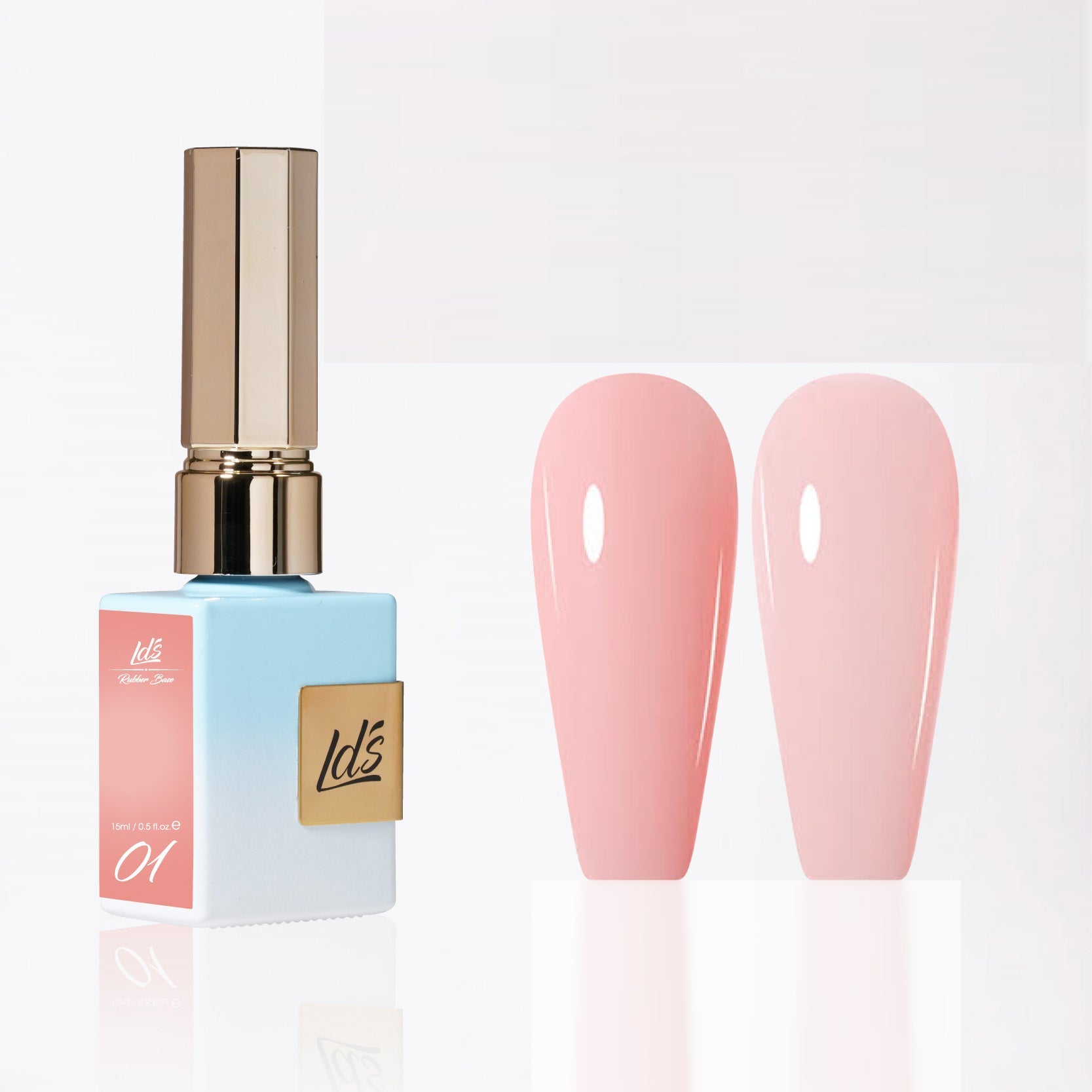 LDS Rubber Base Gel - RB - 01 - GEL POLISH 0.5 OZ - Bouncy Blush Collection - DTK Nail Supply