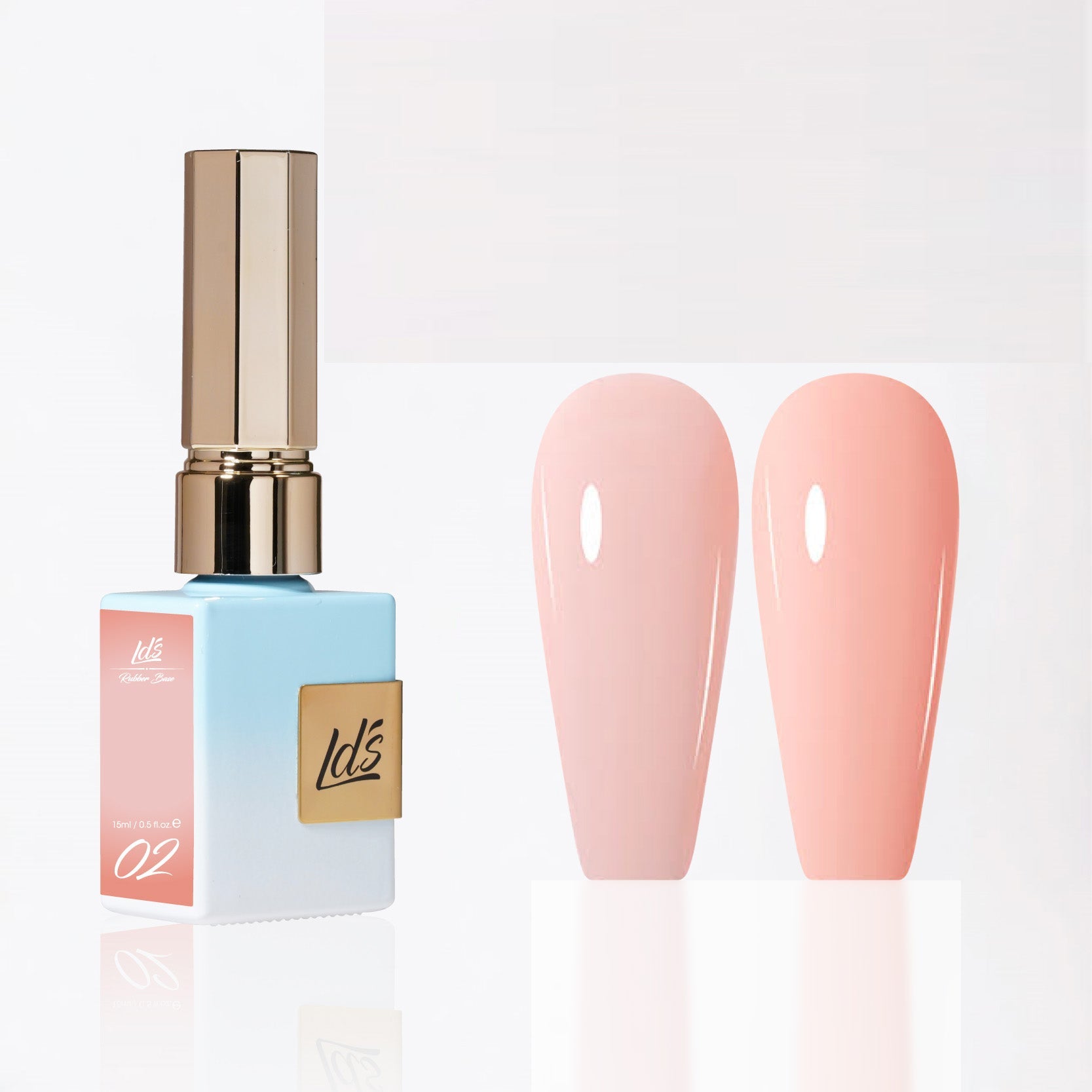 LDS Rubber Base Gel - RB - 02 - GEL POLISH 0.5 OZ - Bouncy Blush Collection - DTK Nail Supply
