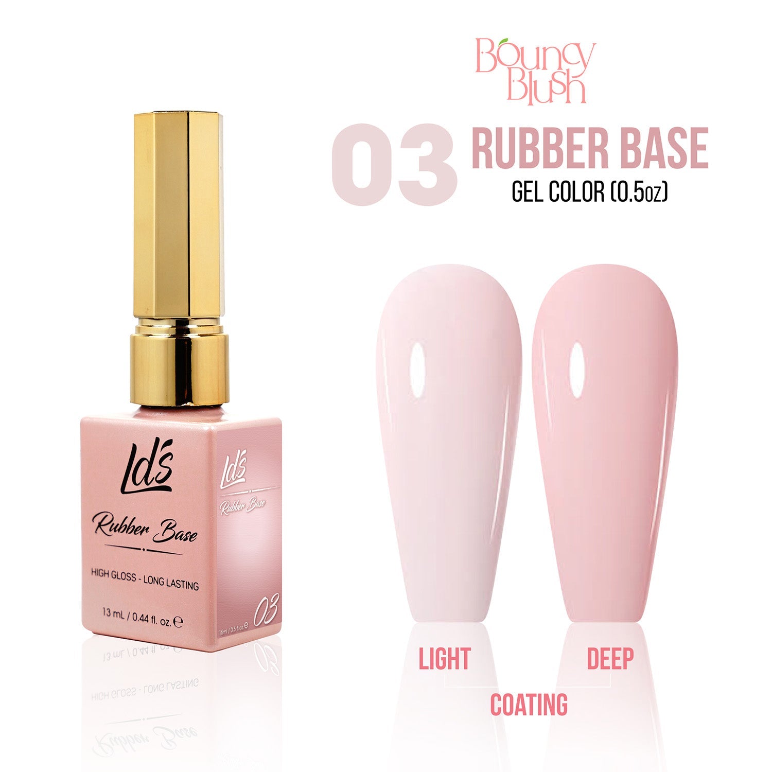  LDS Rubber Base Gel - RB-03 - GEL POLISH 0.5 OZ - Bouncy Blush Collection by LDS sold by DTK Nail Supply