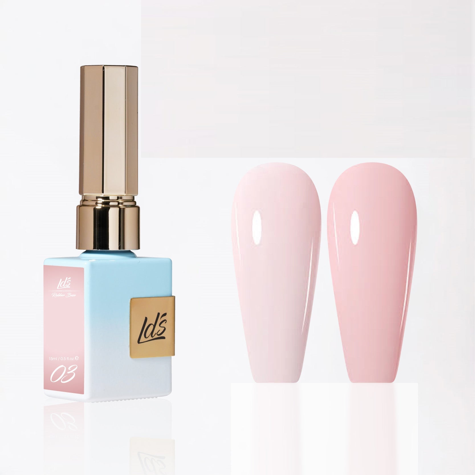 LDS Rubber Base Gel - RB - 03 - GEL POLISH 0.5 OZ - Bouncy Blush Collection - DTK Nail Supply