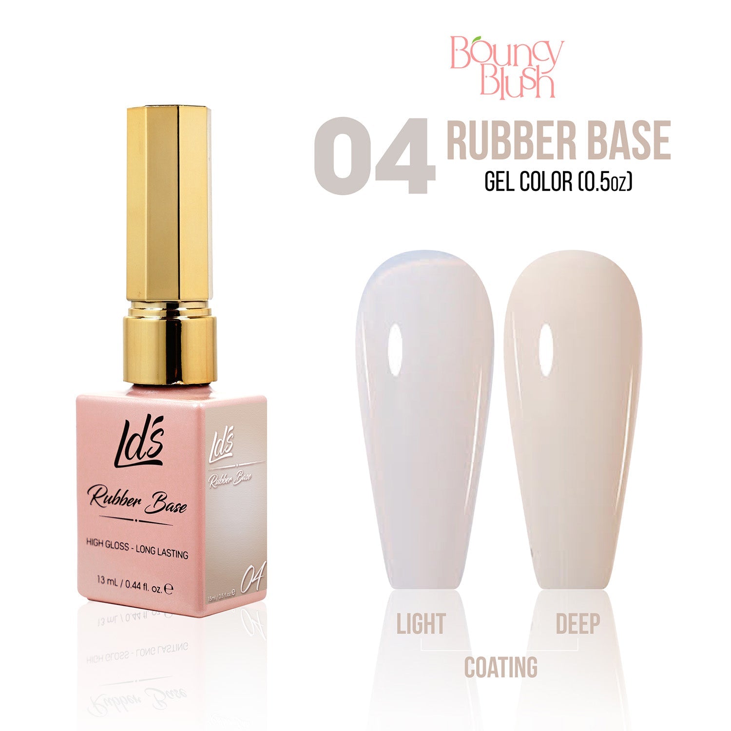 LDS Rubber Base Gel - RB - 04 - GEL POLISH 0.5 OZ - Bouncy Blush Collection - DTK Nail Supply