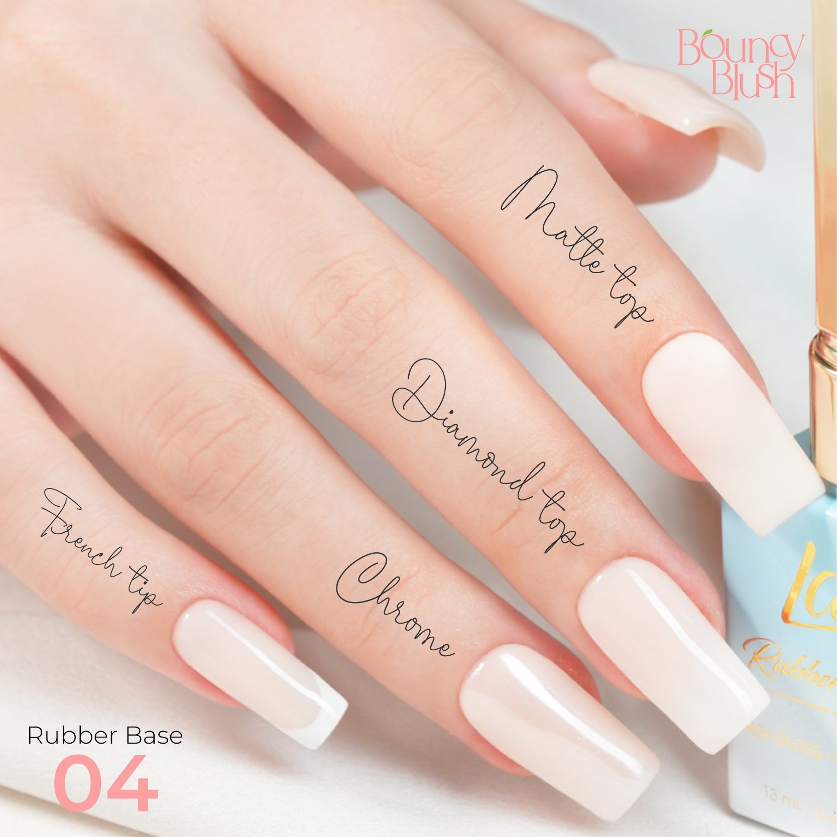 LDS Rubber Base Gel - RB - 04 - GEL POLISH 0.5 OZ - Bouncy Blush Collection - DTK Nail Supply