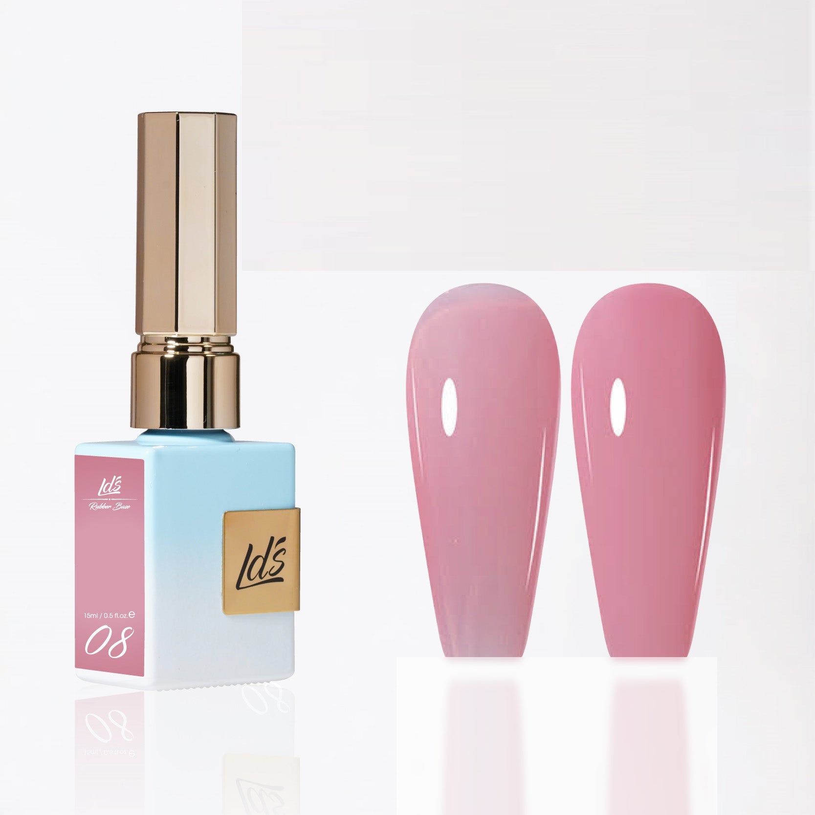 LDS Rubber Base Gel - RB - 08 - GEL POLISH 0.5 OZ - Bouncy Blush Collection - DTK Nail Supply