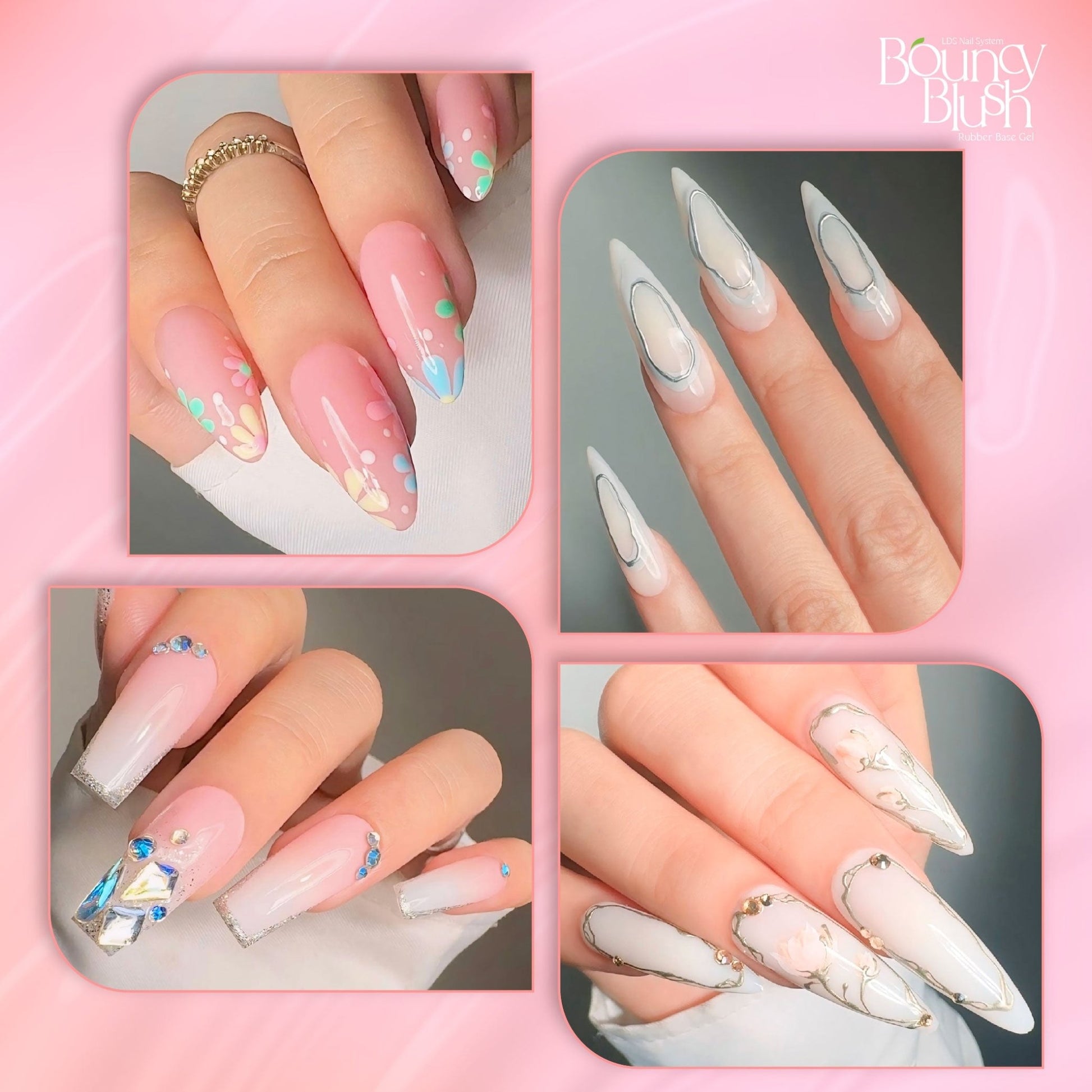 LDS Rubber Base Gel - RB - 08 - GEL POLISH 0.5 OZ - Bouncy Blush Collection - DTK Nail Supply
