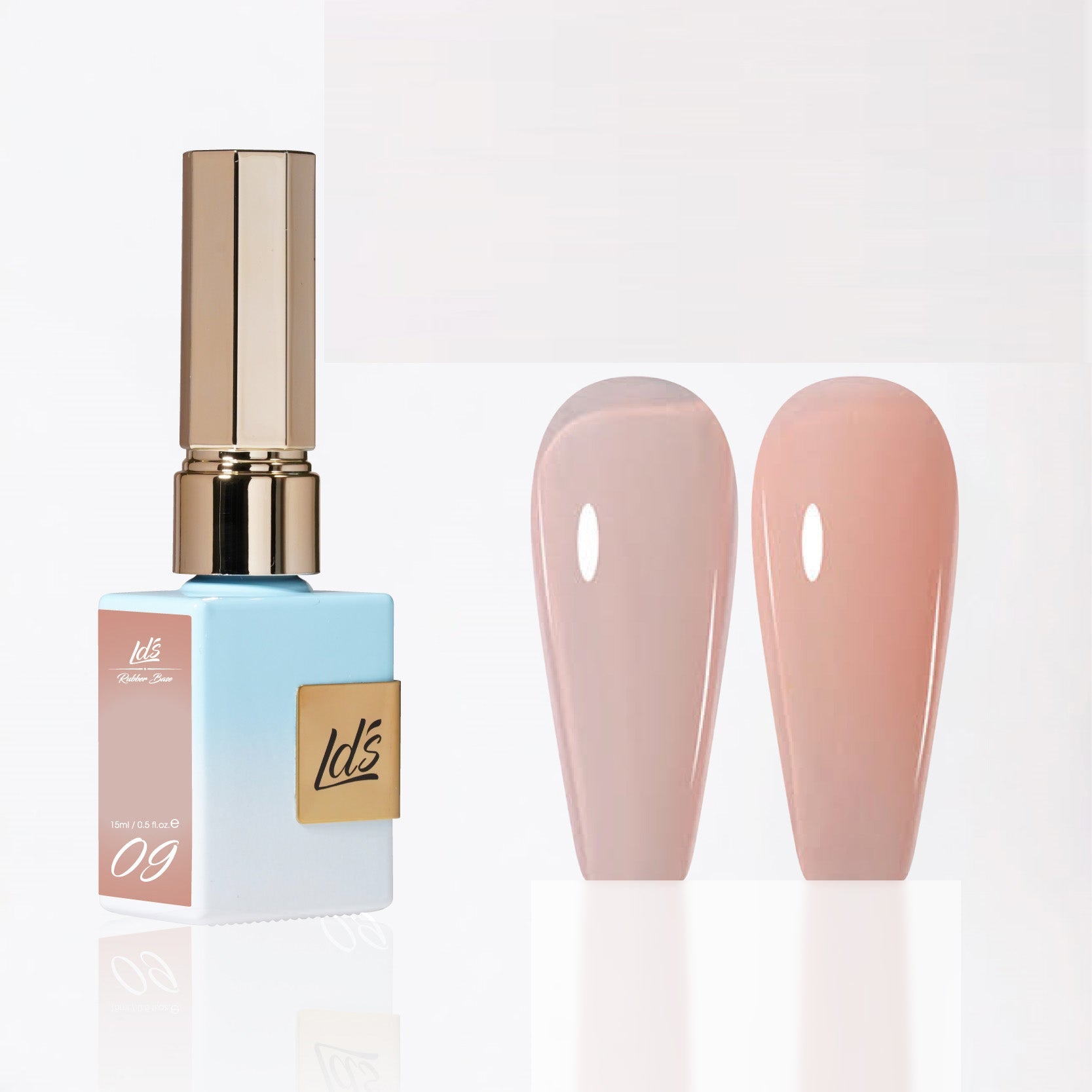 LDS Rubber Base Gel - RB - 09 - GEL POLISH 0.5 OZ - Bouncy Blush Collection - DTK Nail Supply