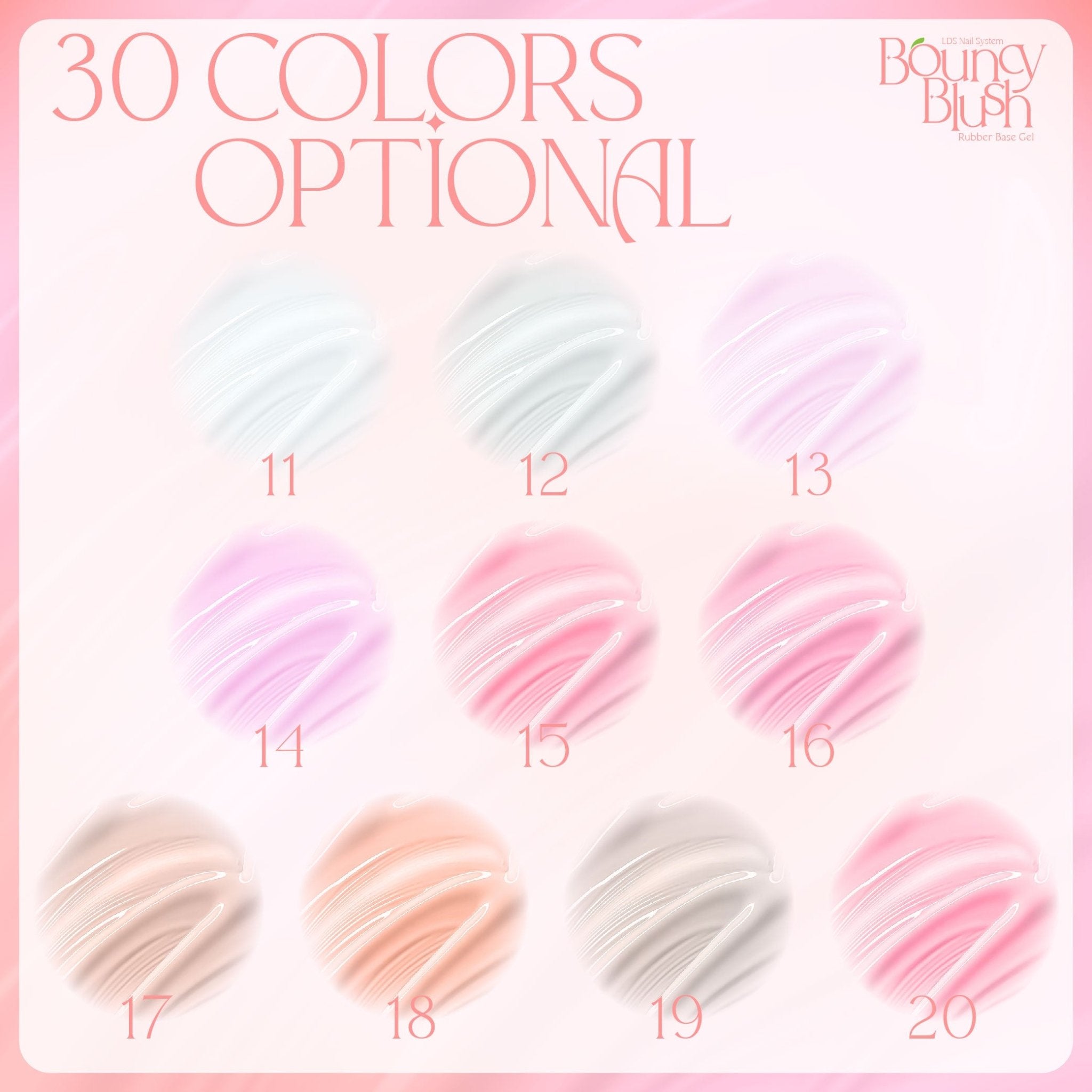LDS Rubber Base Gel - RB - 10 - GEL POLISH 0.5 OZ - Bouncy Blush Collection - DTK Nail Supply