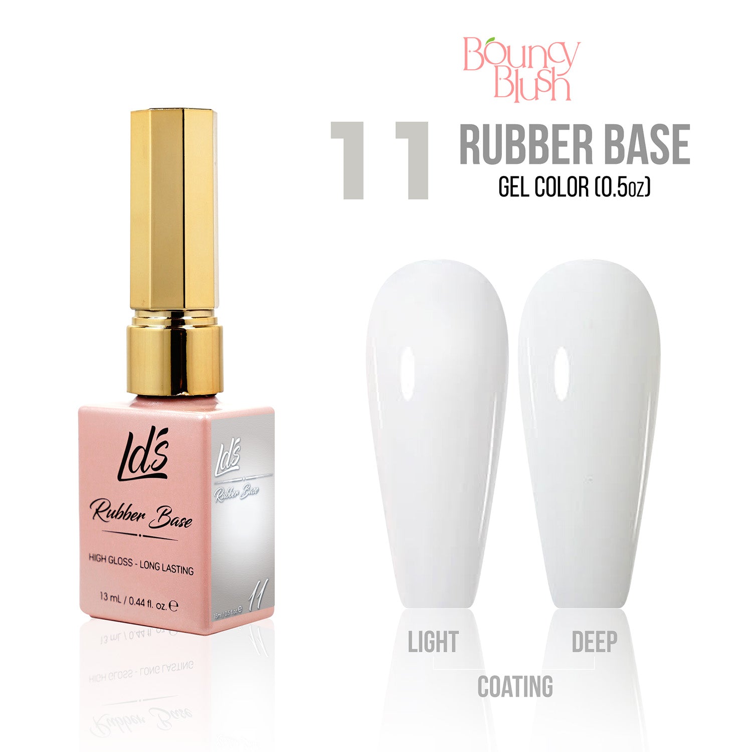 LDS Rubber Base Gel - RB - 11 - GEL POLISH 0.5 OZ - Bouncy Blush Collection - DTK Nail Supply