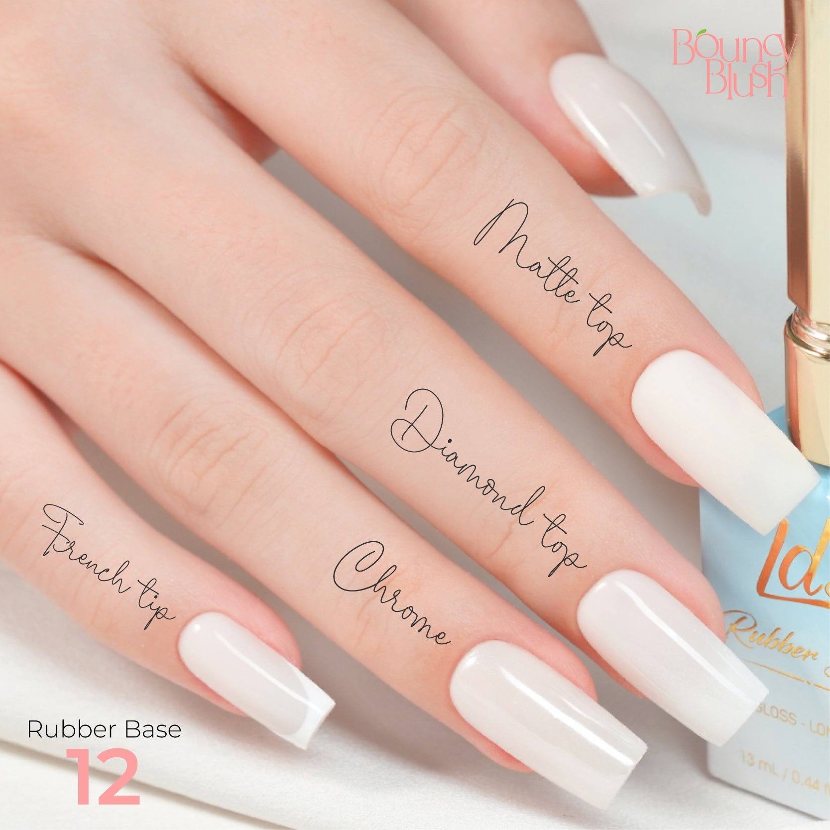 LDS Rubber Base Gel - RB - 12 - GEL POLISH 0.5 OZ - Bouncy Blush Collection - DTK Nail Supply