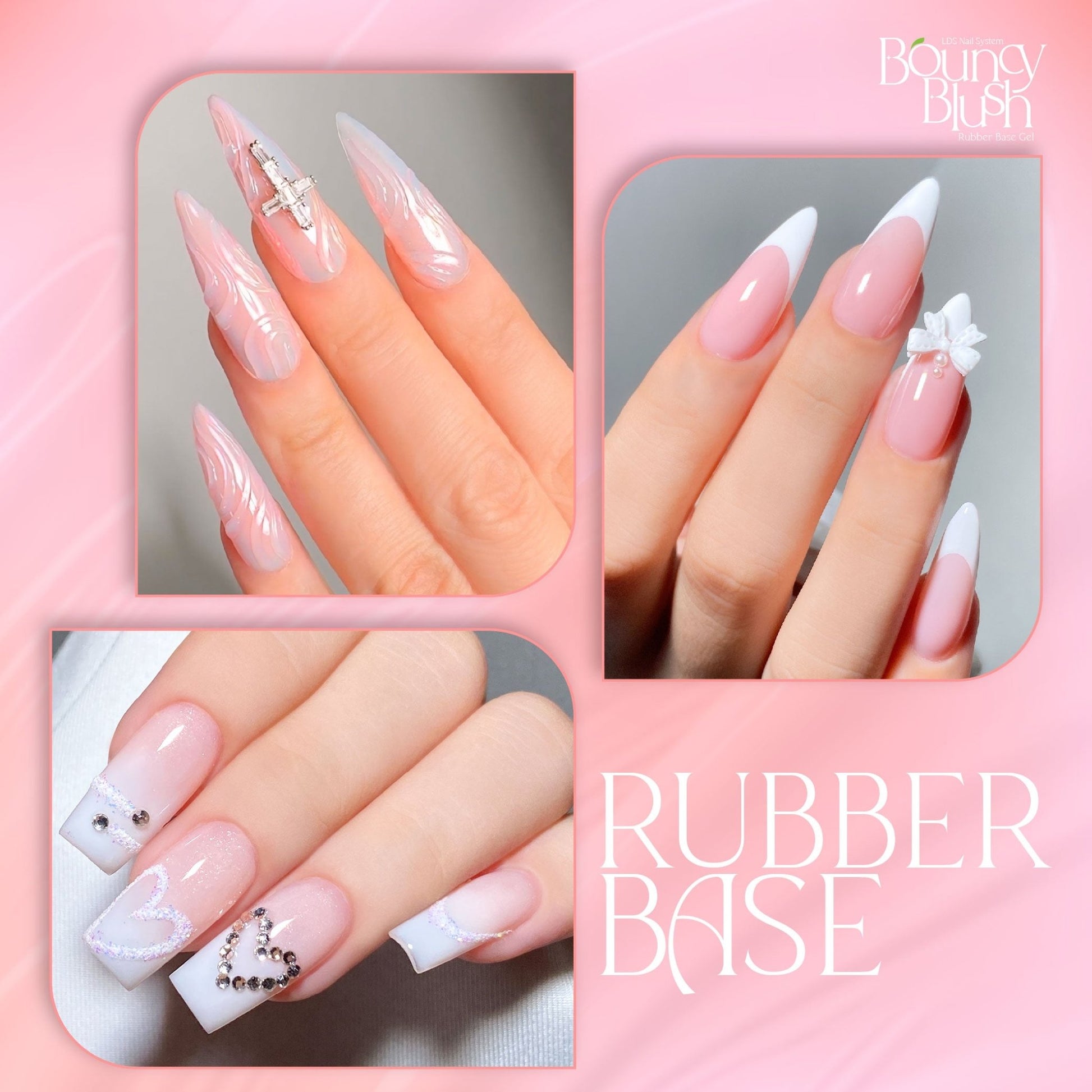 LDS Rubber Base Gel - RB - 16 - GEL POLISH 0.5 OZ - Bouncy Blush Collection - DTK Nail Supply