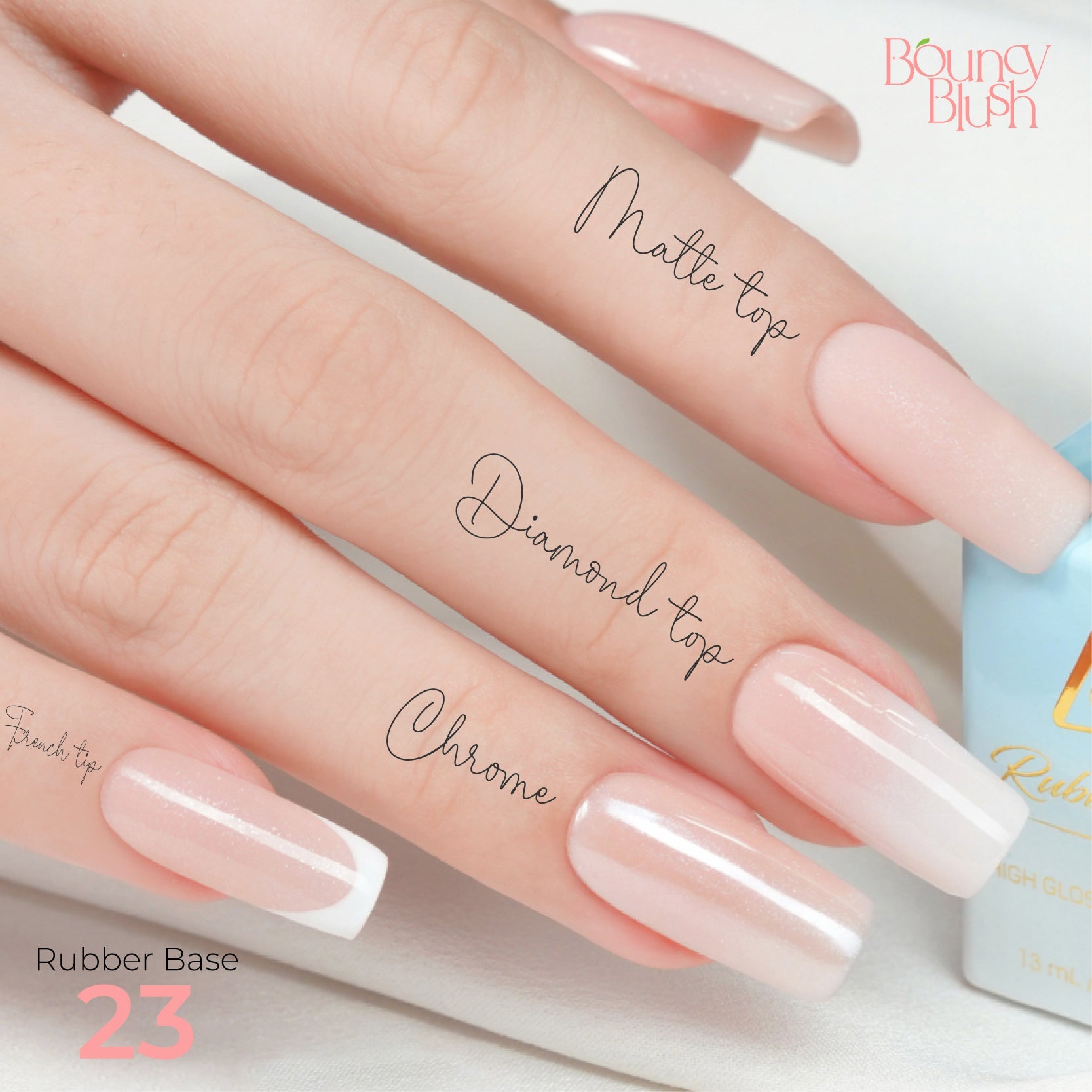 LDS Rubber Base Gel - RB - 23 - GEL POLISH 0.5 OZ - Bouncy Blush Collection - DTK Nail Supply