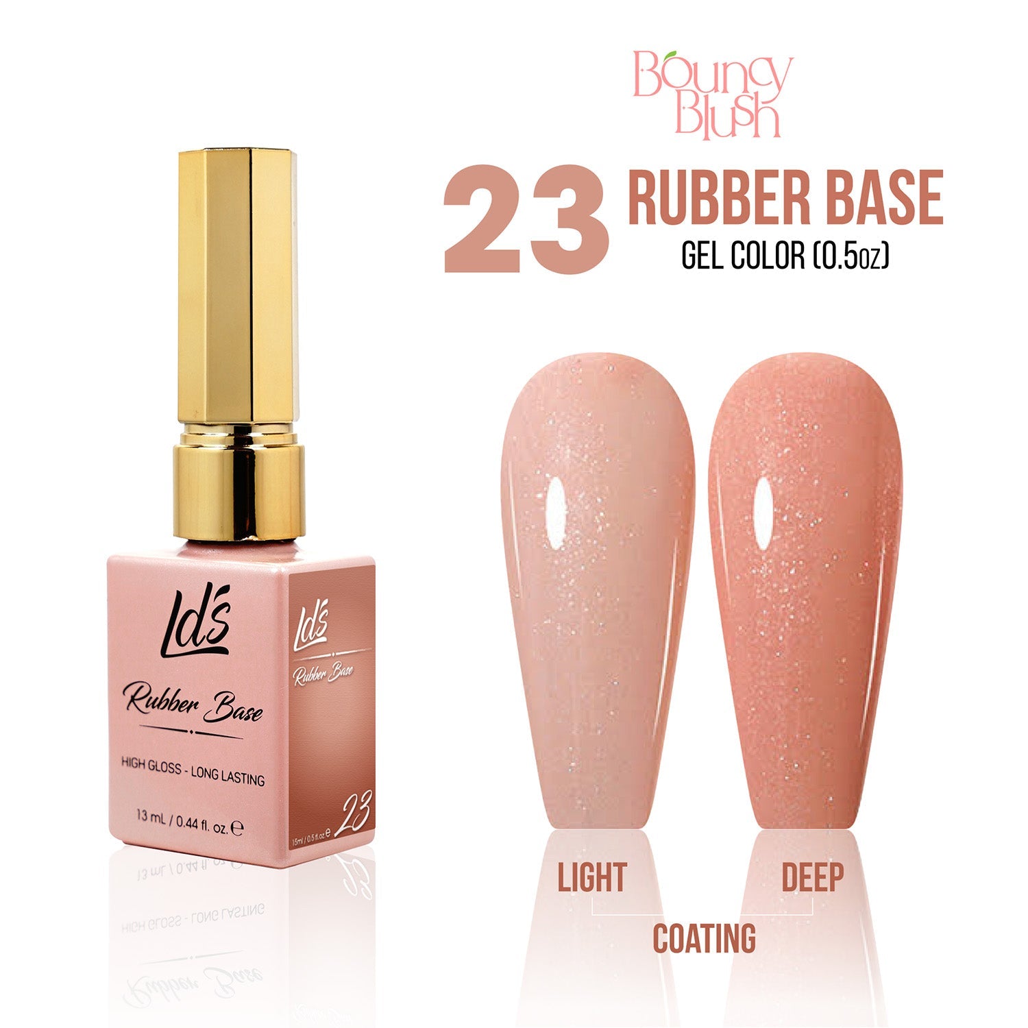 LDS Rubber Base Gel - RB - 23 - GEL POLISH 0.5 OZ - Bouncy Blush Collection - DTK Nail Supply