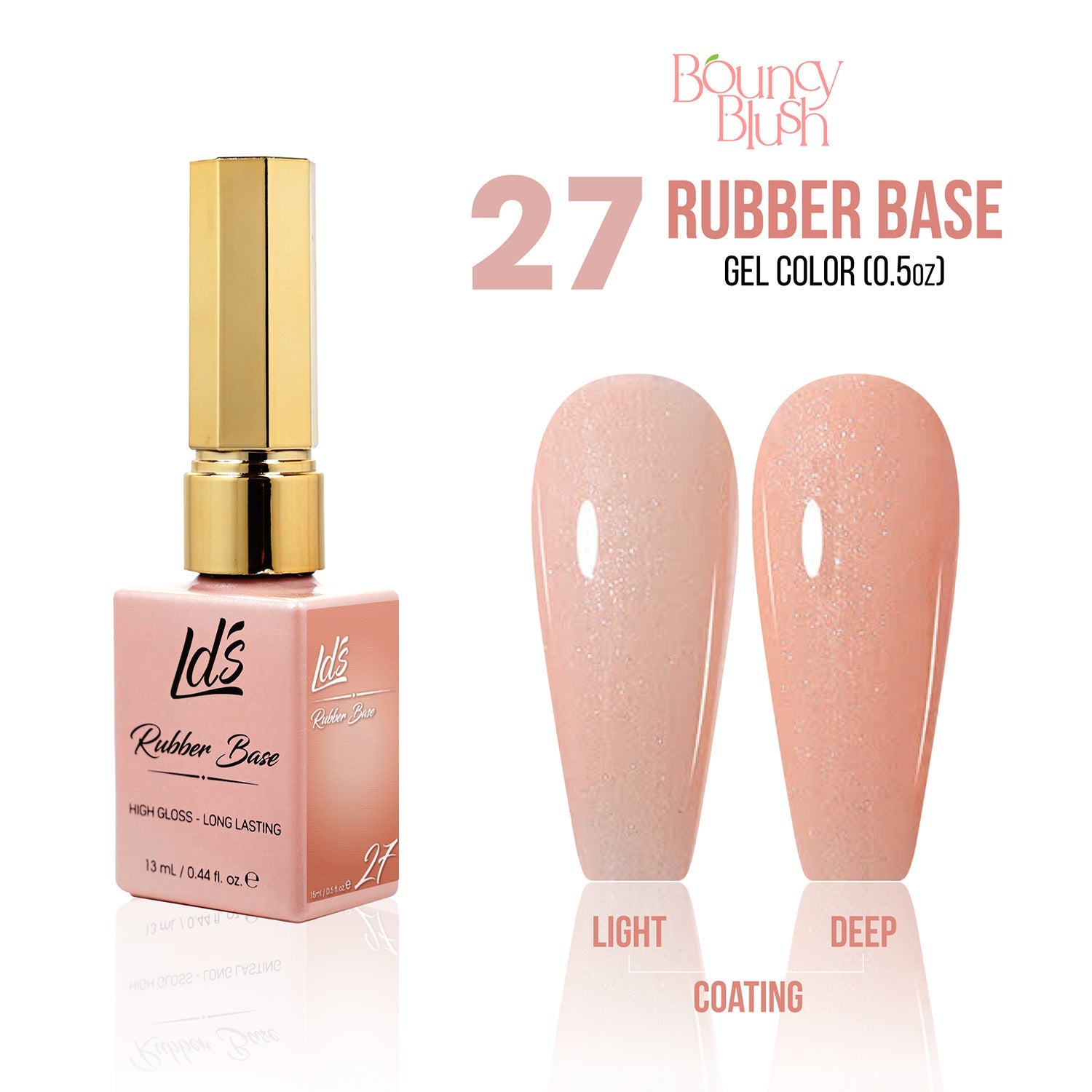  LDS Rubber Base Gel - RB-27 - GEL POLISH 0.5 OZ - Bouncy Blush Collection by LDS sold by DTK Nail Supply