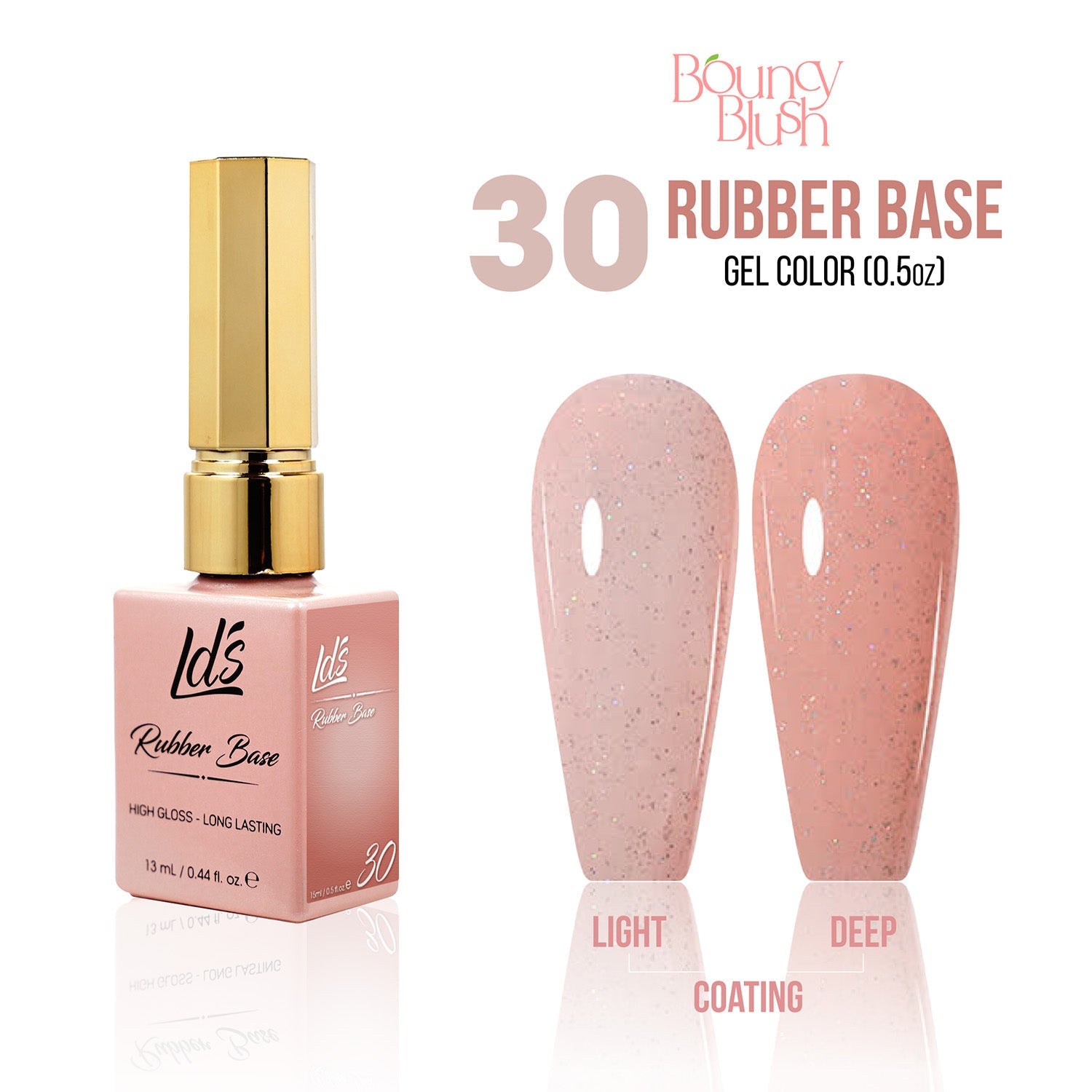 LDS Rubber Base Gel - RB - 30 - GEL POLISH 0.5 OZ - Bouncy Blush Collection - DTK Nail Supply