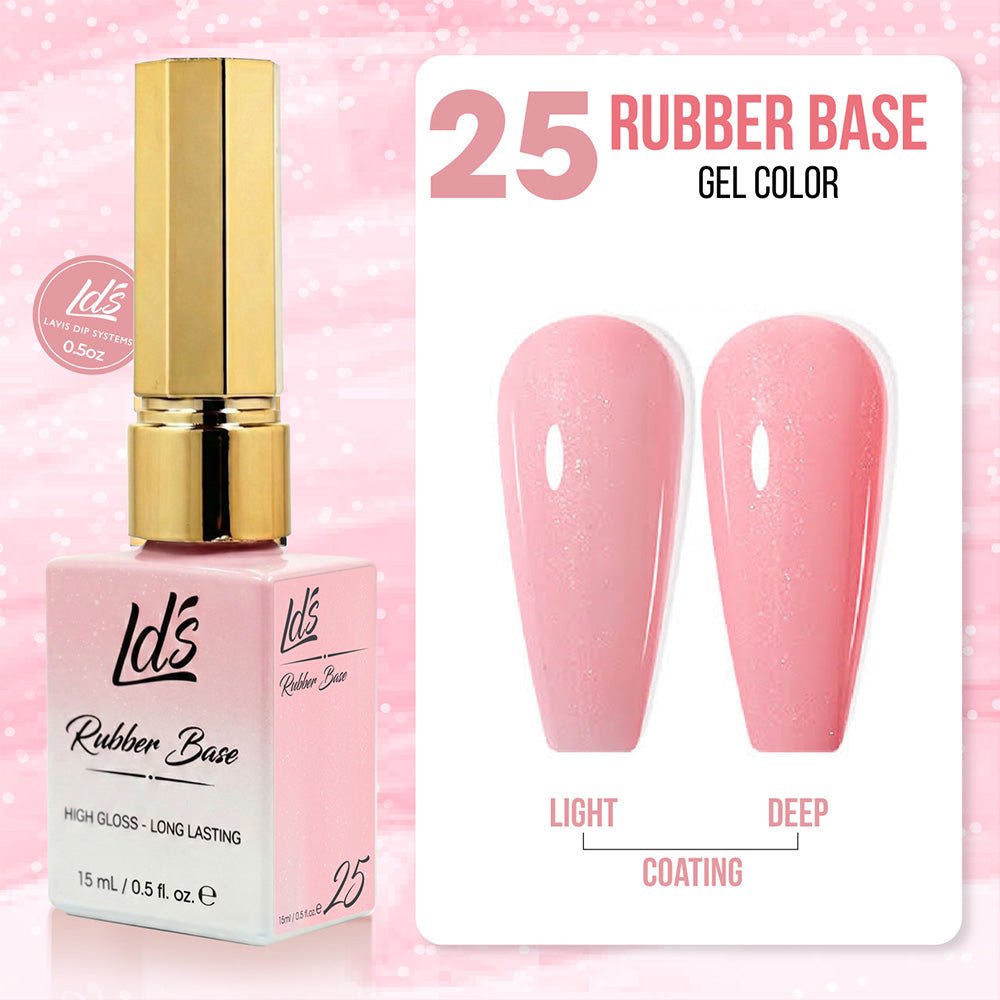 LDS Rubber Base Gel (Ver 2) - Set 30 Colors - GEL POLISH 0.5 OZ - Bouncy Blush Collection - DTK Nail Supply