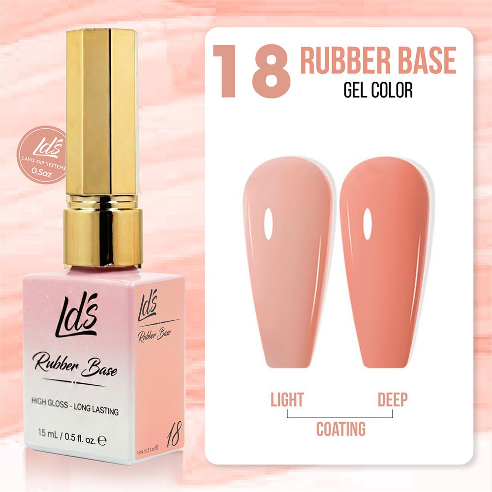 LDS Rubber Base Gel (Ver 2) - Set 30 Colors - GEL POLISH 0.5 OZ - Bouncy Blush Collection - DTK Nail Supply