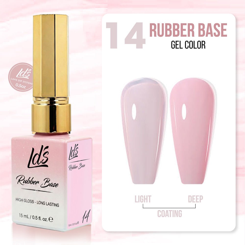 LDS Rubber Base Gel (Ver 2) - Set 30 Colors - GEL POLISH 0.5 OZ - Bouncy Blush Collection - DTK Nail Supply