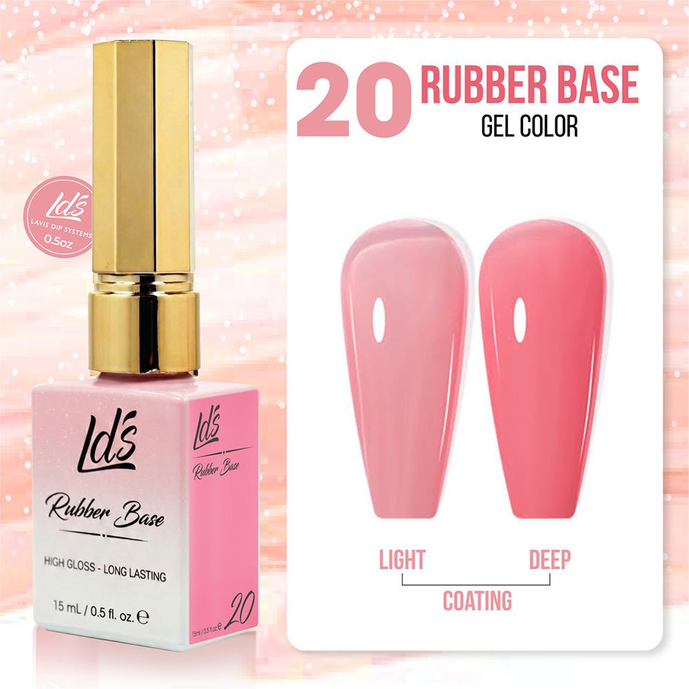 LDS Rubber Base Gel (Ver 2) - Set 30 Colors - GEL POLISH 0.5 OZ - Bouncy Blush Collection - DTK Nail Supply