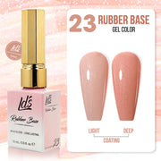 LDS Rubber Base Gel (Ver 2) - Set 30 Colors - GEL POLISH 0.5 OZ - Bouncy Blush Collection - DTK Nail Supply