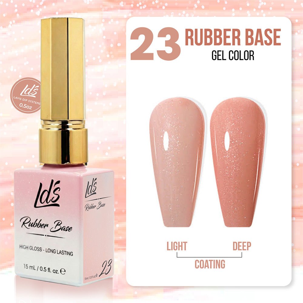 LDS Rubber Base Gel (Ver 2) - Set 30 Colors - GEL POLISH 0.5 OZ - Bouncy Blush Collection - DTK Nail Supply