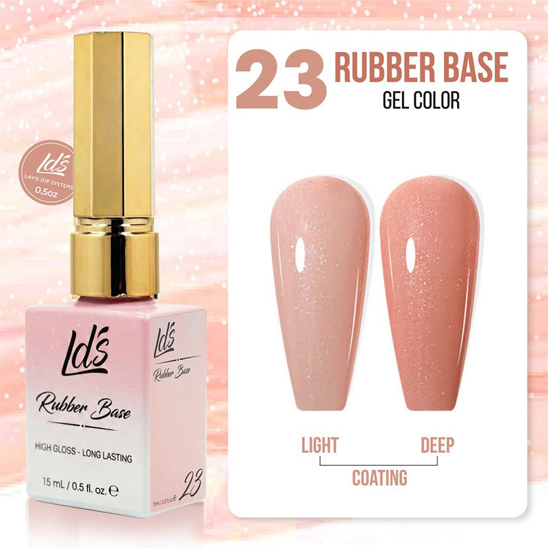 LDS Rubber Base Gel (Ver 2) - Set 30 Colors - GEL POLISH 0.5 OZ - Bouncy Blush Collection - DTK Nail Supply