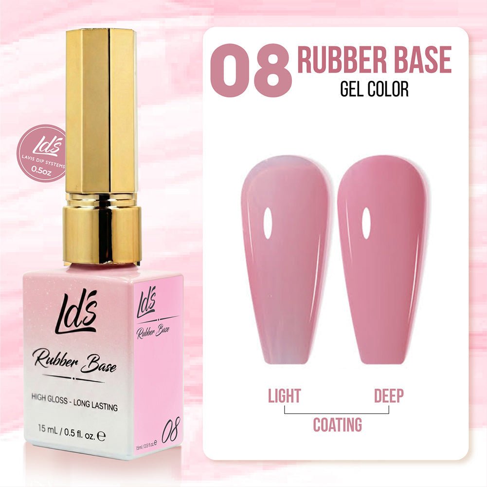 LDS Rubber Base Gel (Ver 2) - Set 30 Colors - GEL POLISH 0.5 OZ - Bouncy Blush Collection - DTK Nail Supply