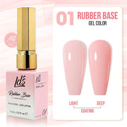 LDS Rubber Base Gel (Ver 2) - Set 30 Colors - GEL POLISH 0.5 OZ - Bouncy Blush Collection - DTK Nail Supply