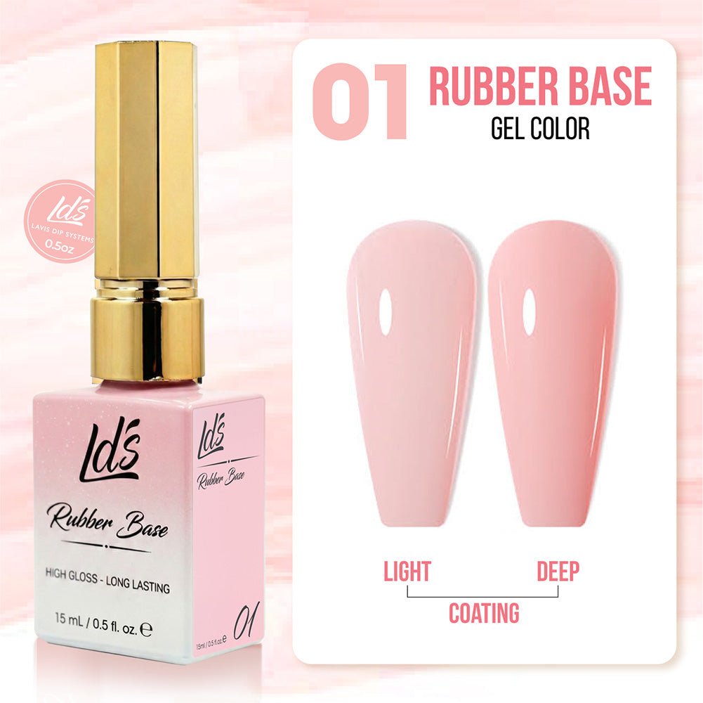 LDS Rubber Base Gel (Ver 2) - Set 30 Colors - GEL POLISH 0.5 OZ - Bouncy Blush Collection - DTK Nail Supply