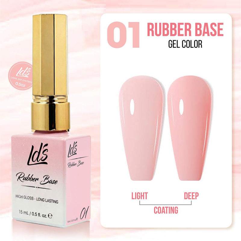 LDS Rubber Base Gel (Ver 2) - Set 30 Colors - GEL POLISH 0.5 OZ - Bouncy Blush Collection - DTK Nail Supply