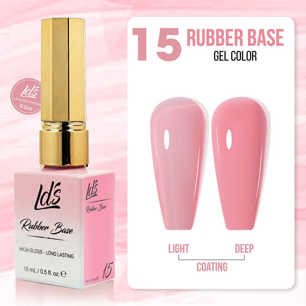 LDS Rubber Base Gel (Ver 2) - Set 30 Colors - GEL POLISH 0.5 OZ - Bouncy Blush Collection - DTK Nail Supply