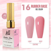LDS Rubber Base Gel (Ver 2) - Set 30 Colors - GEL POLISH 0.5 OZ - Bouncy Blush Collection - DTK Nail Supply