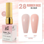 LDS Rubber Base Gel (Ver 2) - Set 30 Colors - GEL POLISH 0.5 OZ - Bouncy Blush Collection - DTK Nail Supply