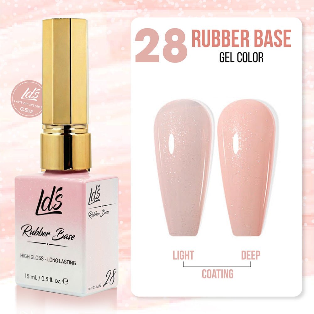 LDS Rubber Base Gel (Ver 2) - Set 30 Colors - GEL POLISH 0.5 OZ - Bouncy Blush Collection - DTK Nail Supply