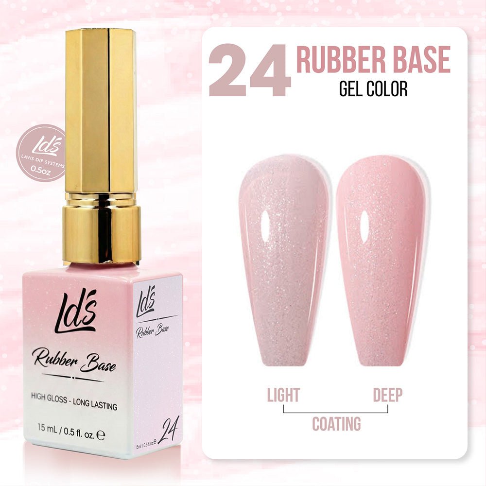 LDS Rubber Base Gel (Ver 2) - Set 30 Colors - GEL POLISH 0.5 OZ - Bouncy Blush Collection - DTK Nail Supply