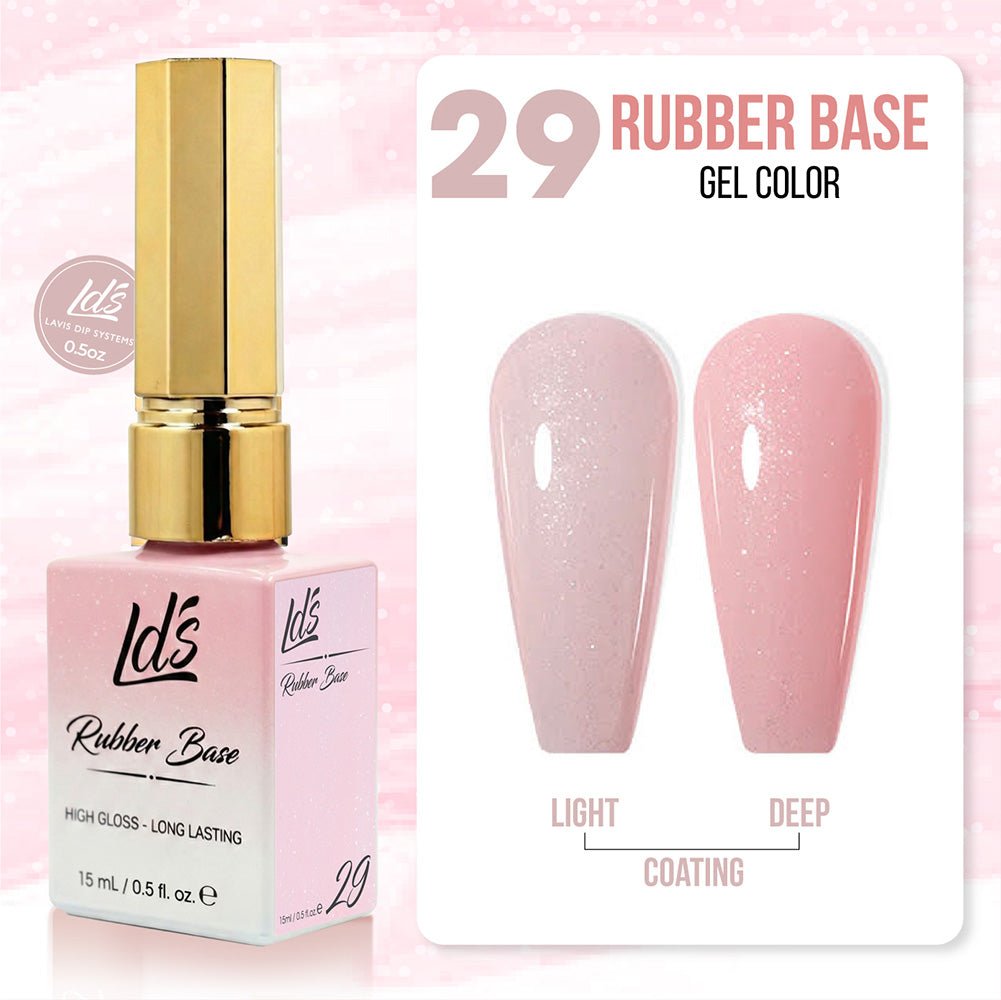 LDS Rubber Base Gel (Ver 2) - Set 30 Colors - GEL POLISH 0.5 OZ - Bouncy Blush Collection - DTK Nail Supply