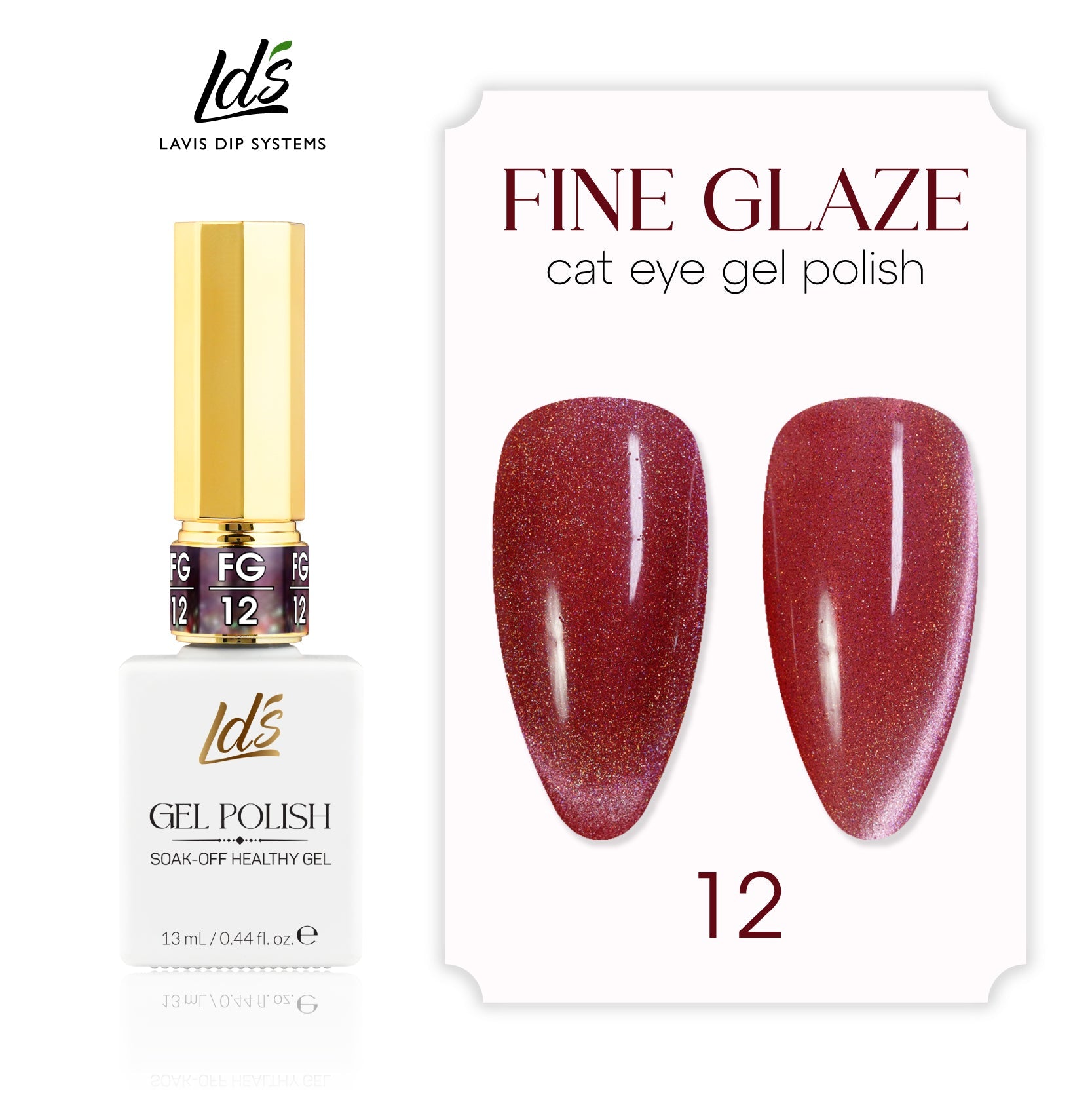 LDS Set 12 Color - Fine Glaze Cat Eye Gel Collection - DTK Nail Supply