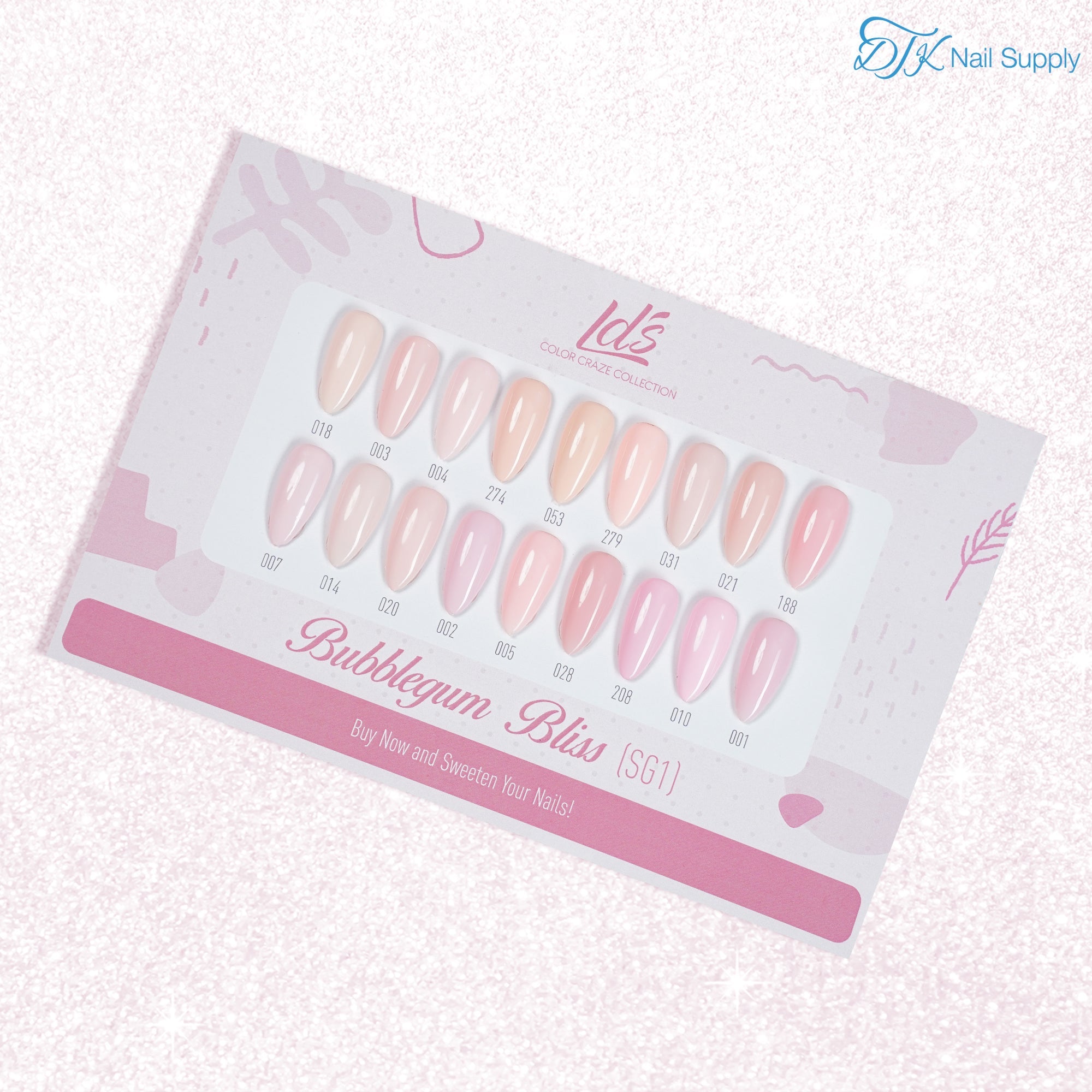 LDS Set 18 Colors - SG1 Bubblegum Bliss Collection - 0.5oz - DTK Nail Supply