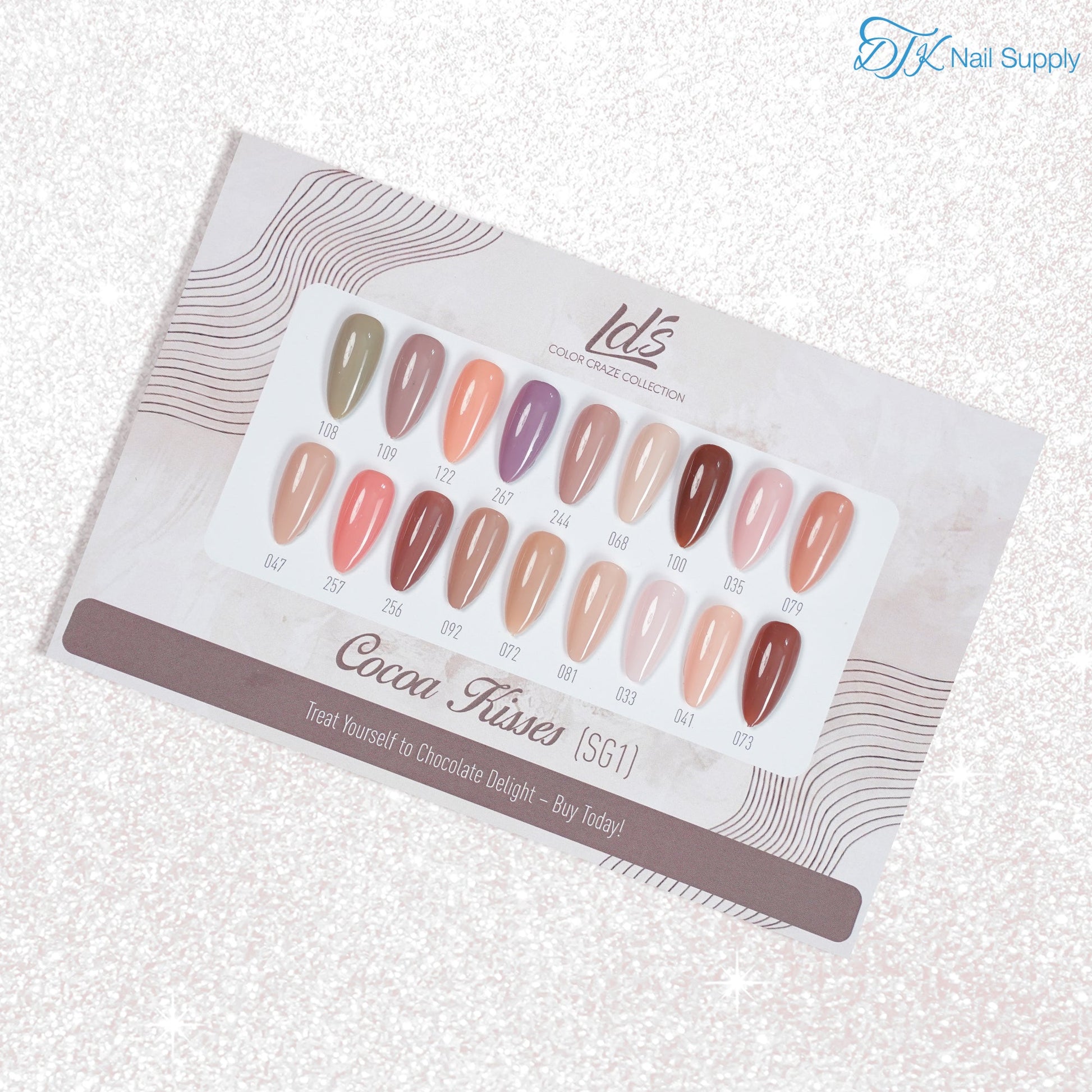 LDS Set 18 Colors - SG1 Cocoa Kisses Collection - 0.5oz - DTK Nail Supply