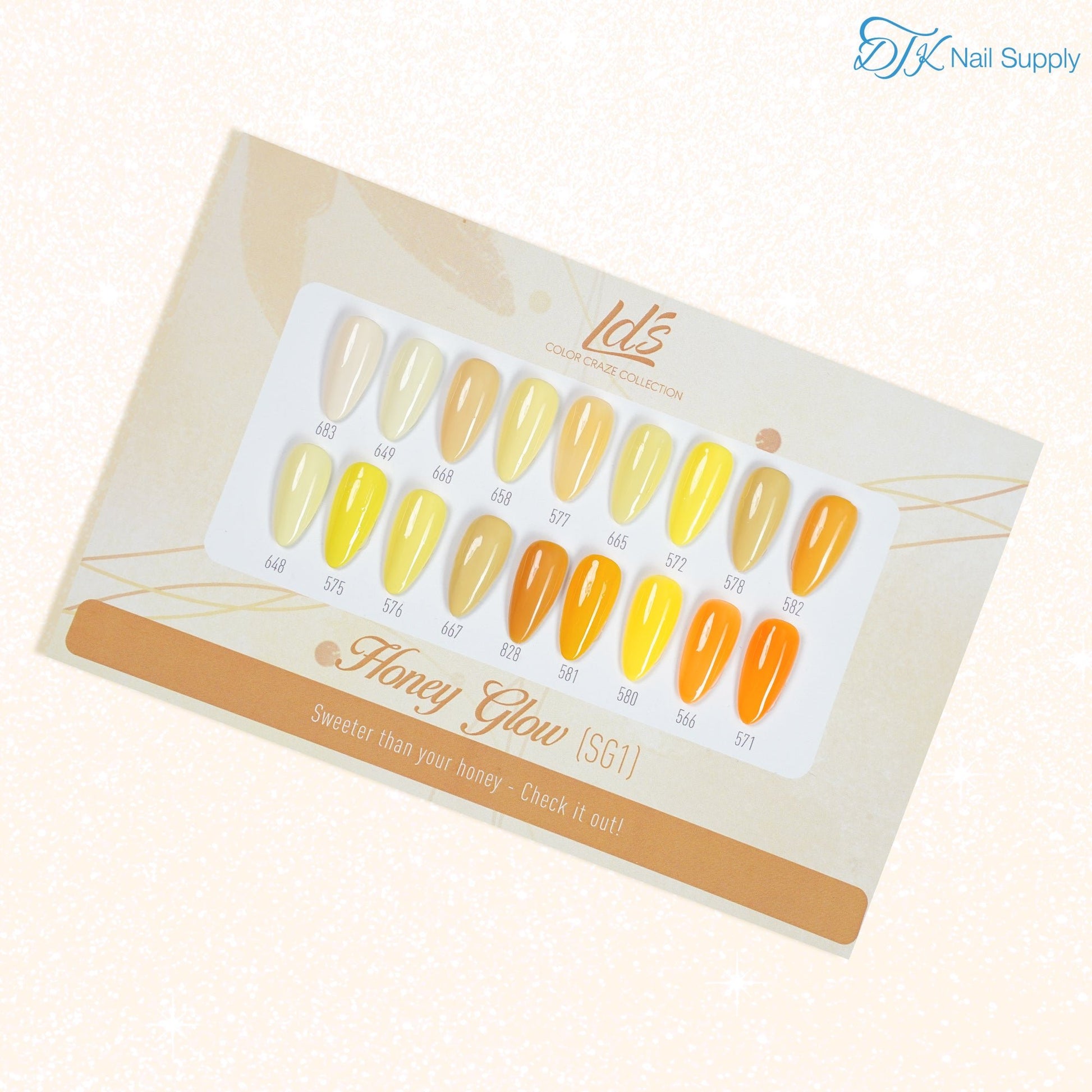 LDS Set 18 Colors - SG1 Honey Glow Collection - 0.5oz - DTK Nail Supply