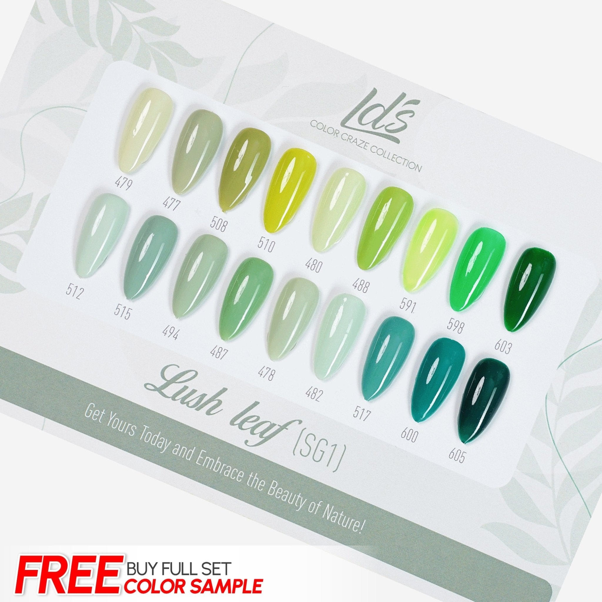 LDS Set 18 Colors - SG1 Lush leaf Collection - 0.5oz - DTK Nail Supply