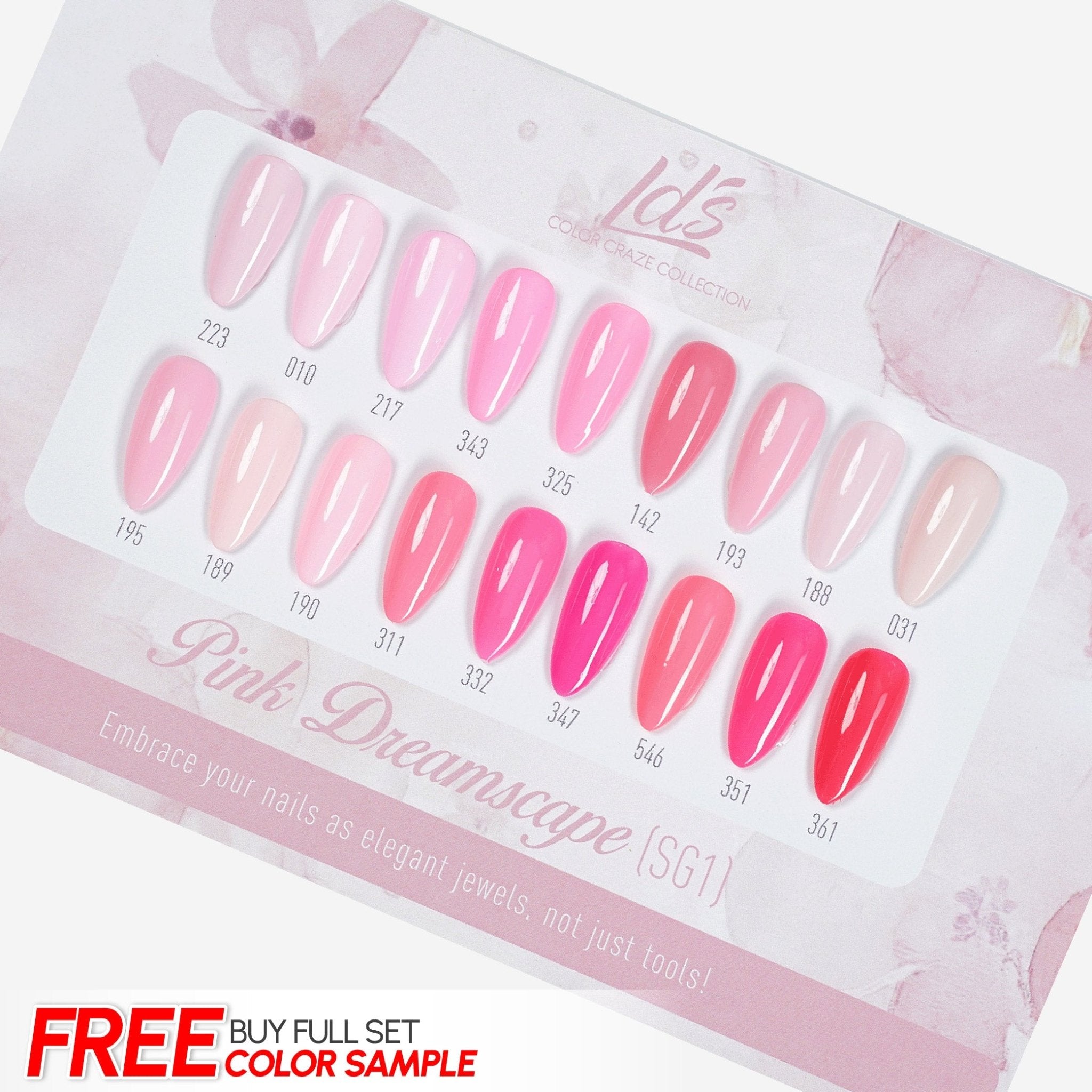 LDS Set 18 Colors - SG1 Pink Dreamscape Collection - 0.5oz - DTK Nail Supply