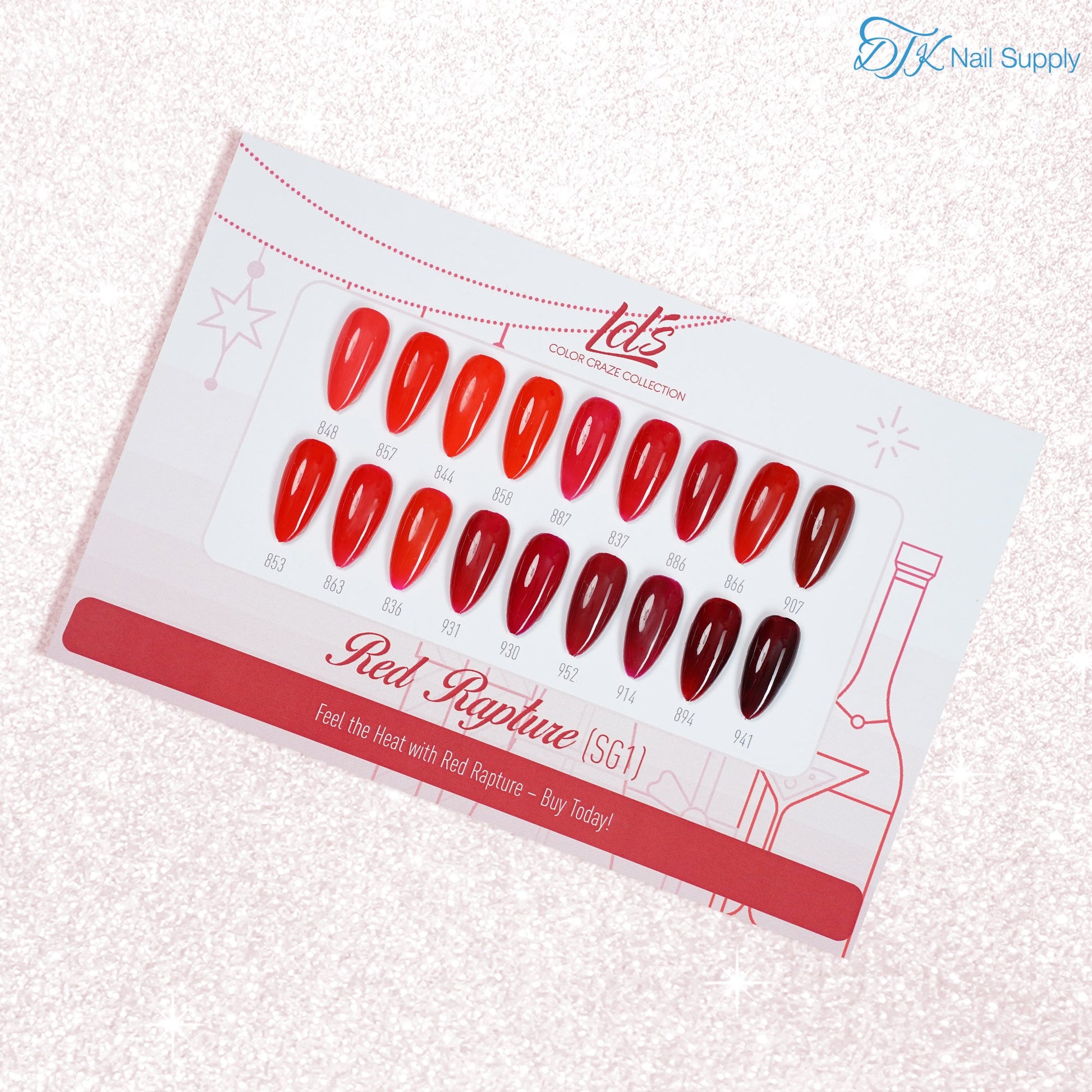 LDS Set 18 Colors - SG1 Red Rapture Collection - 0.5oz - DTK Nail Supply