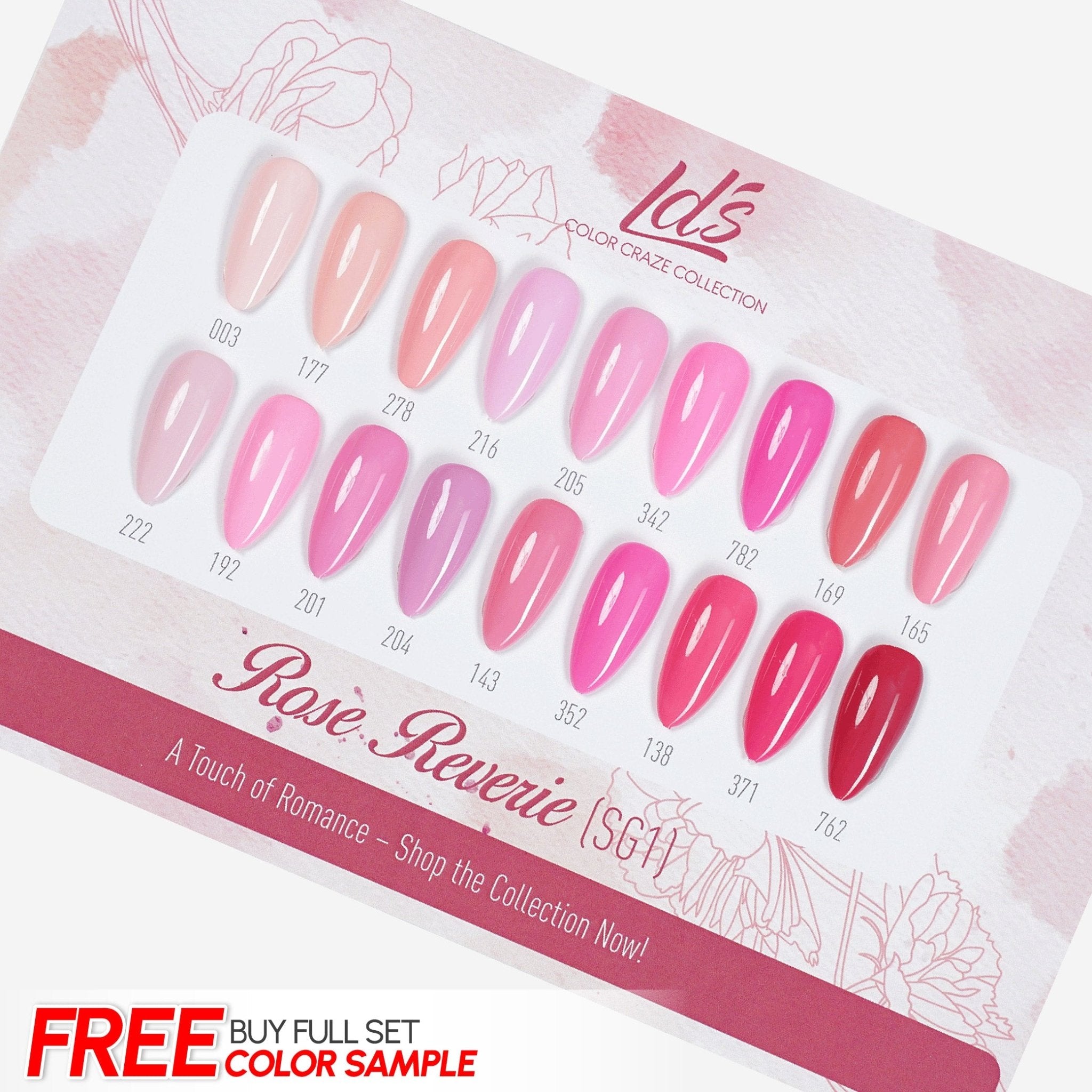 LDS Set 18 Colors - SG1 Rose Reverie Collection - 0.5oz - DTK Nail Supply