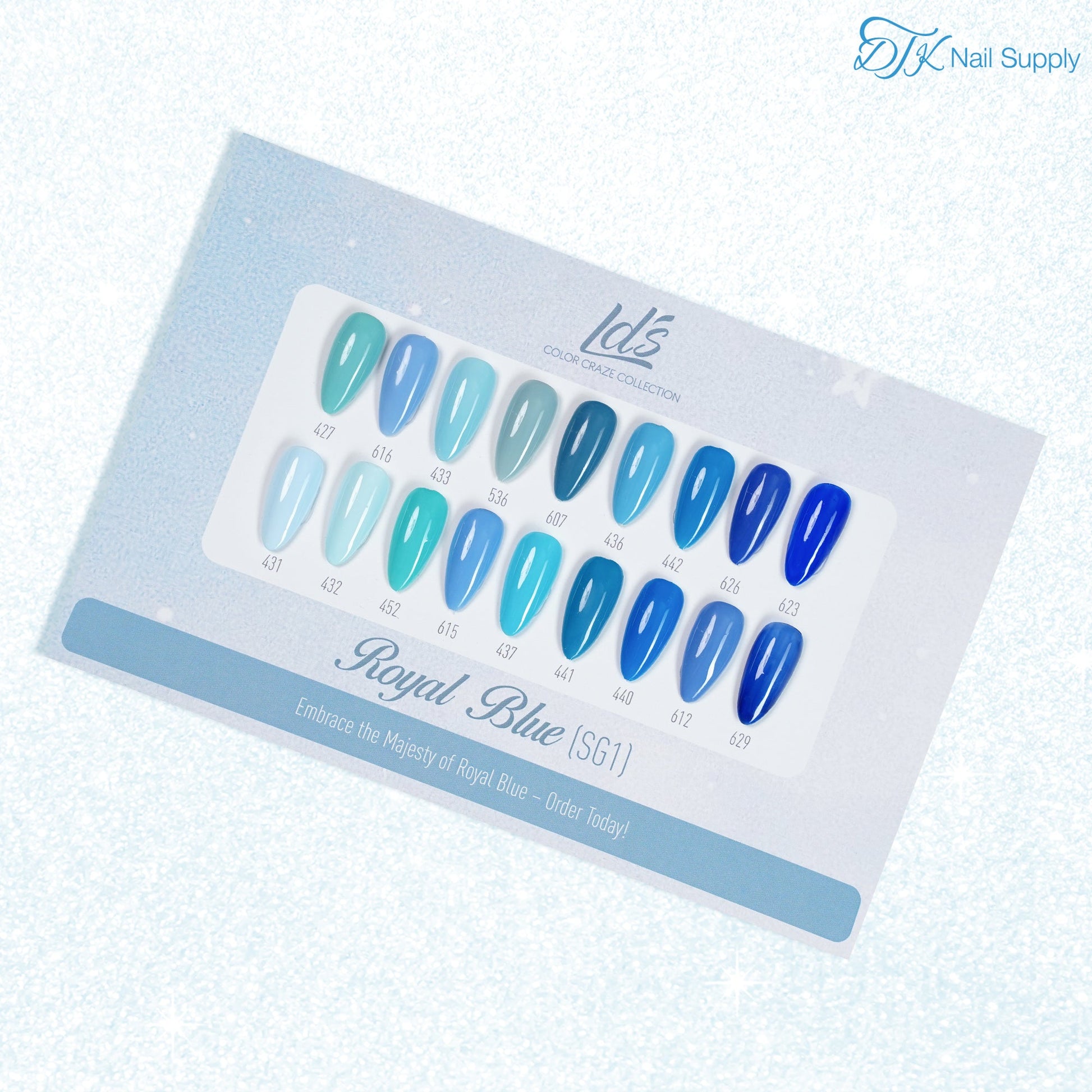 LDS Set 18 Colors - SG1 Royal Blue Collection - 0.5oz - DTK Nail Supply