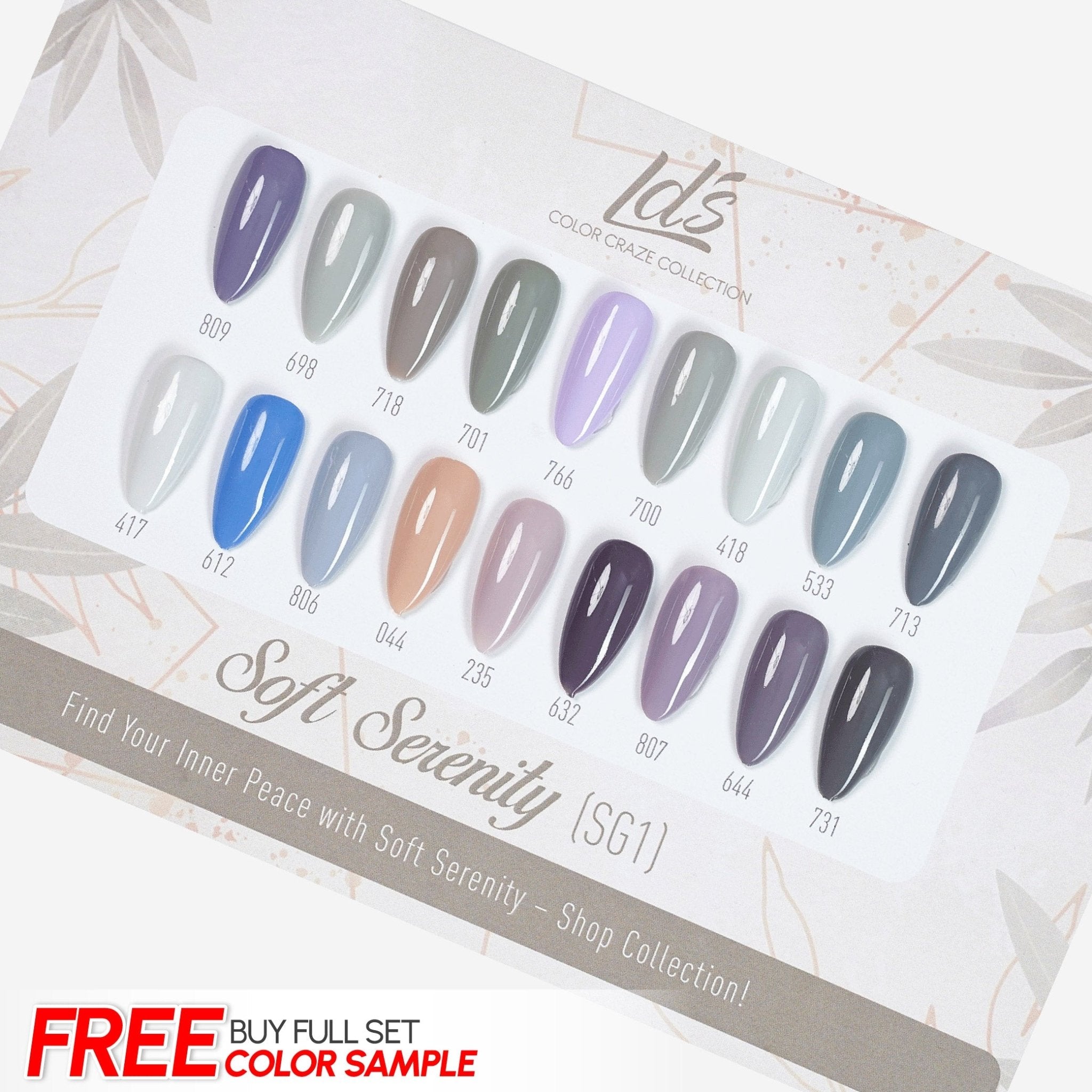 LDS Set 18 Colors - SG1 Soft Serenity Collection - 0.5oz - DTK Nail Supply
