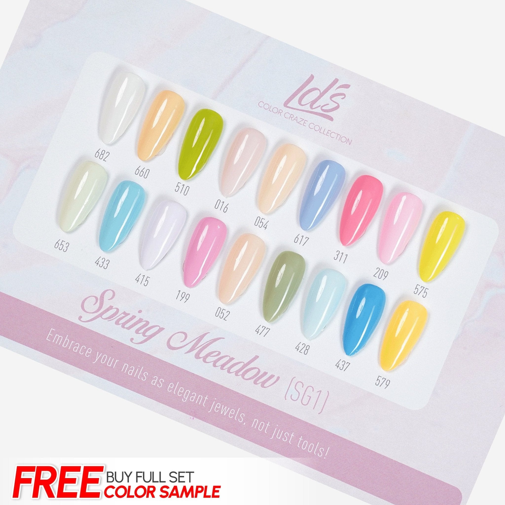 LDS Set 18 Colors - SG1 Spring Meadow Collection - 0.5oz - DTK Nail Supply