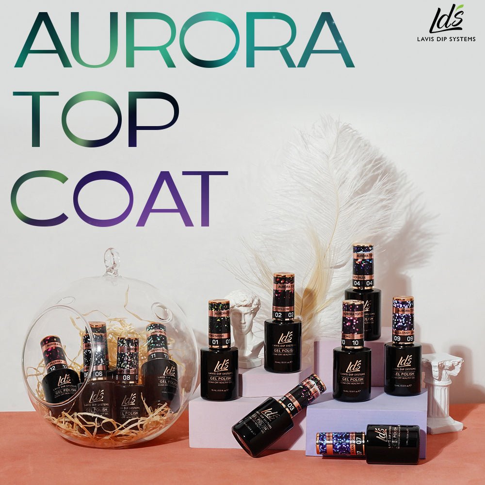 LDS Set Aurora Top Coat (12 colors) - DTK Nail Supply