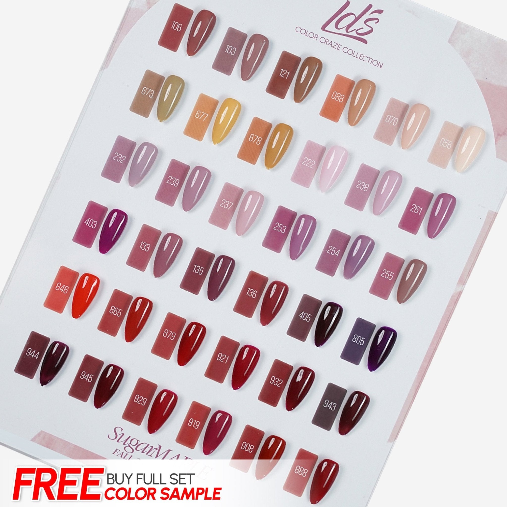 LDS Set of 36 Gel Polish (0.5oz) - Fall 2 - Sugar Maple Collection - DTK Nail Supply