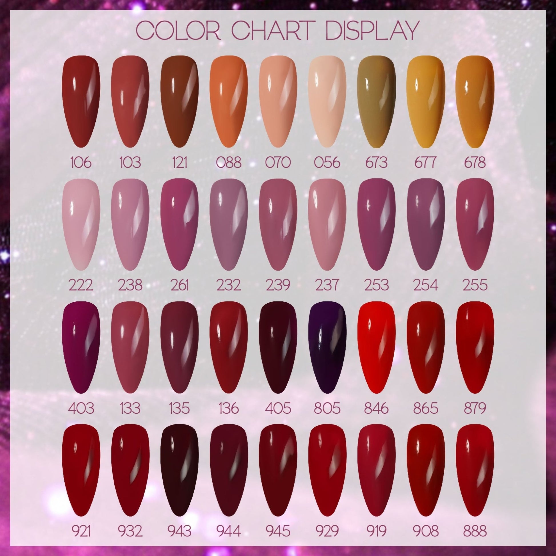 LDS Set of 36 Gel Polish (0.5oz) - Fall 2 - Sugar Maple Collection - DTK Nail Supply