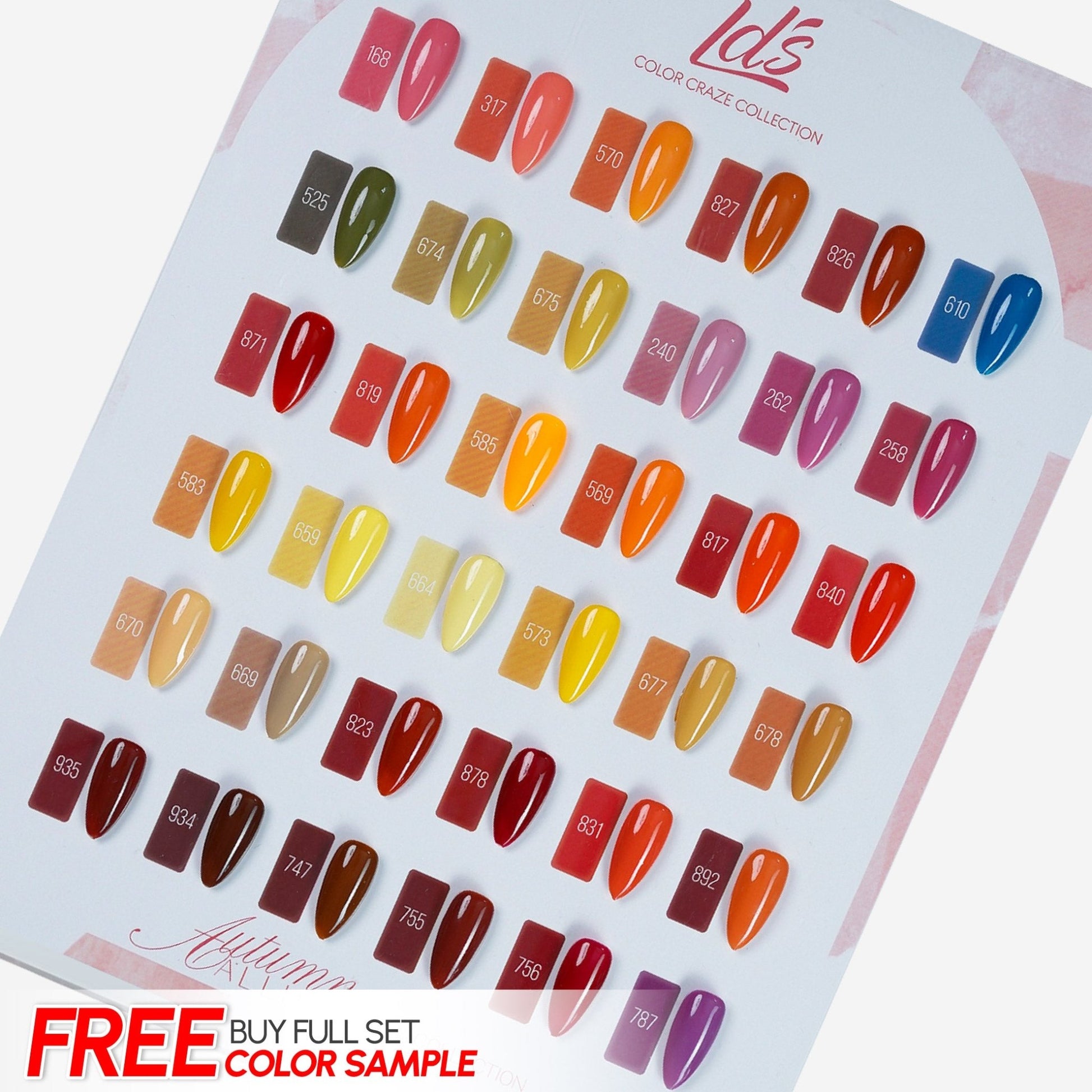 LDS Set of 36 Gel Polish (0.5oz) - Fall 4 - Autumn Allure Collection - DTK Nail Supply