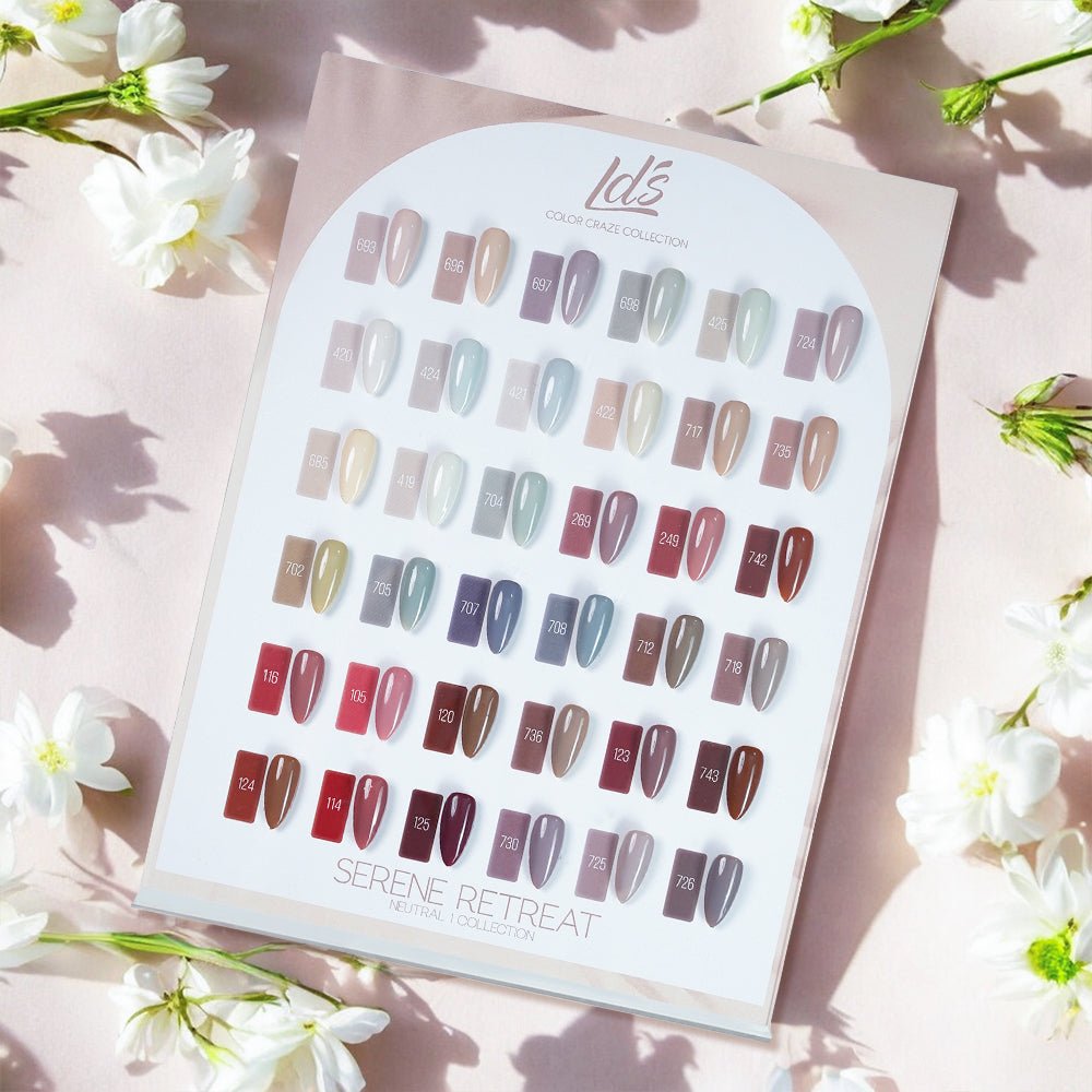 LDS Set of 36 Gel Polish (0.5oz) - Neutral 1 - Serene Retreat Collection - DTK Nail Supply